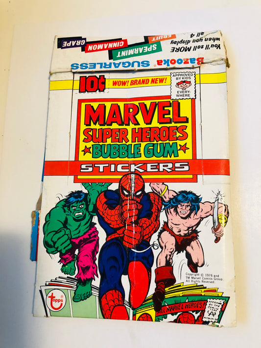 1975 Topps Marvel Superheroes stickers rare empty display box