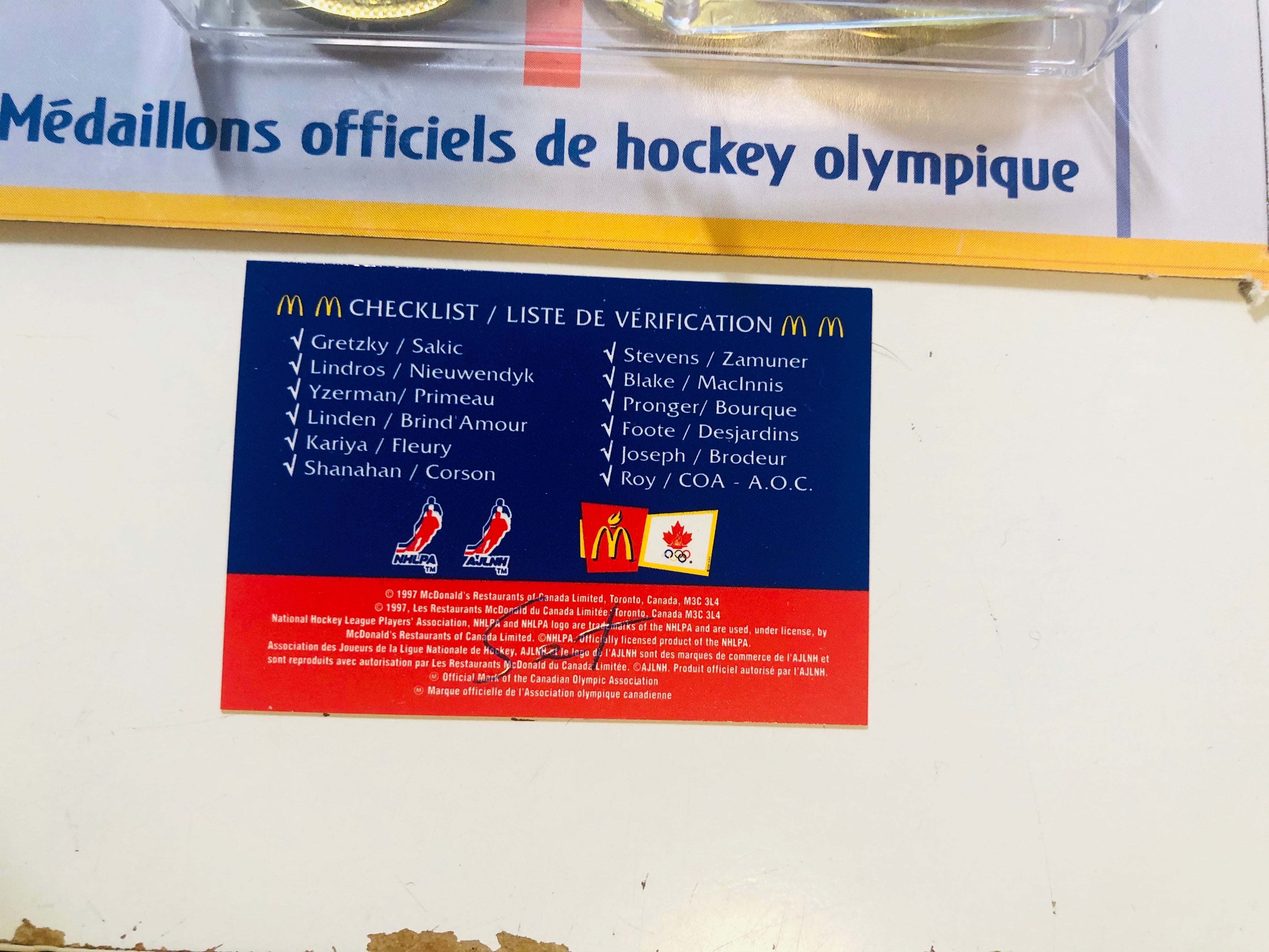 Team Canada Olympic hockey coins set 1998