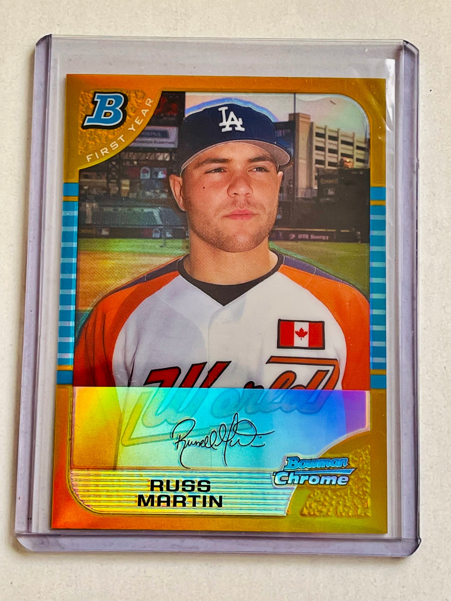 Blue Jays Russell Martin Bowman Chrome refractor rookie baseball card 2005