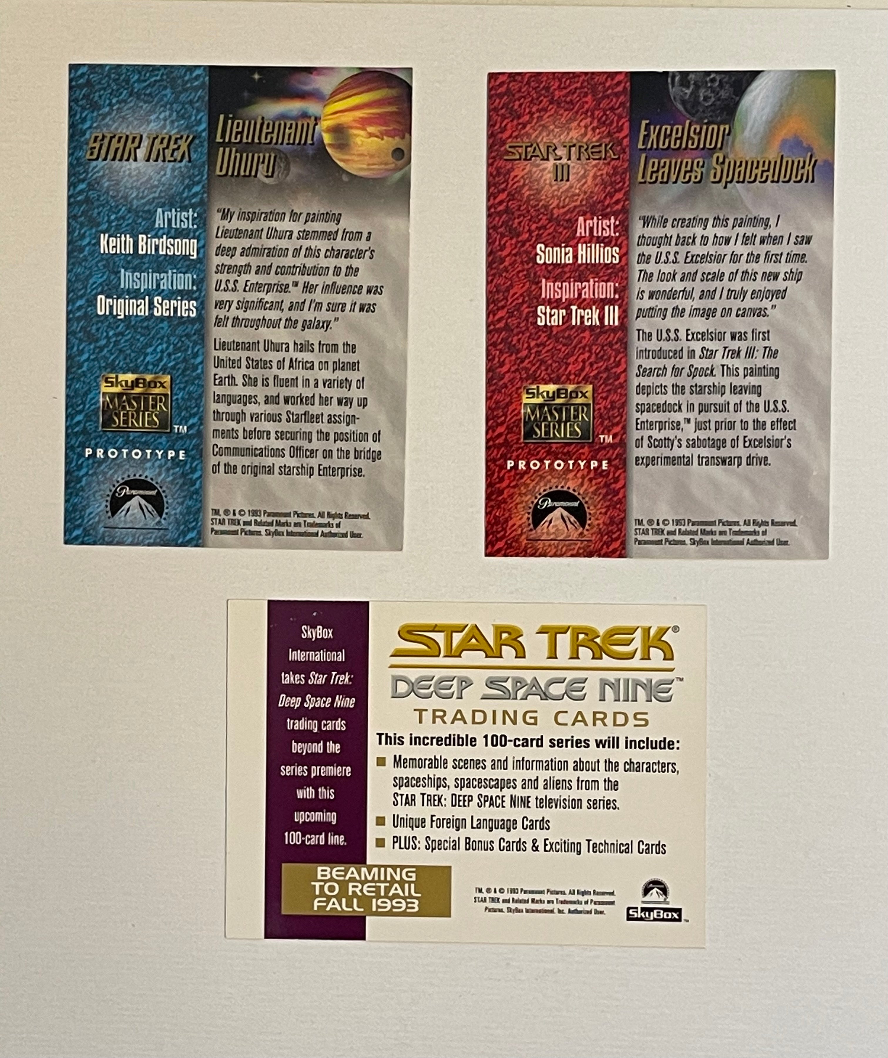 Star Trek Skybox 3 rare cards promo set 1993