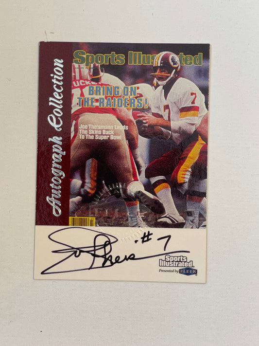 Joe Theismann sports illustrated autograph insert card