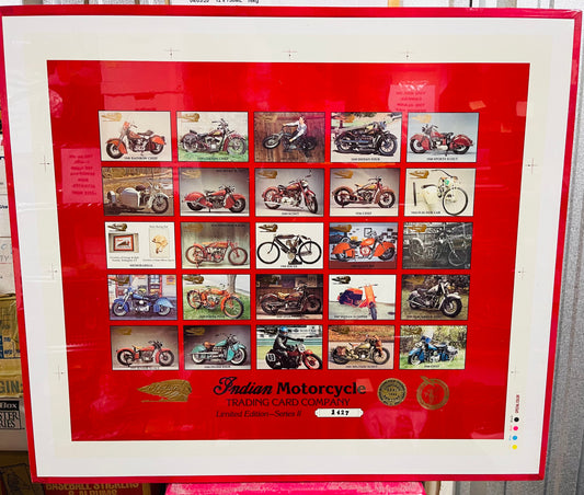 Indian Motorcycle series 2 rare numbered uncut card sheet .. serial numbers may vary 1990s