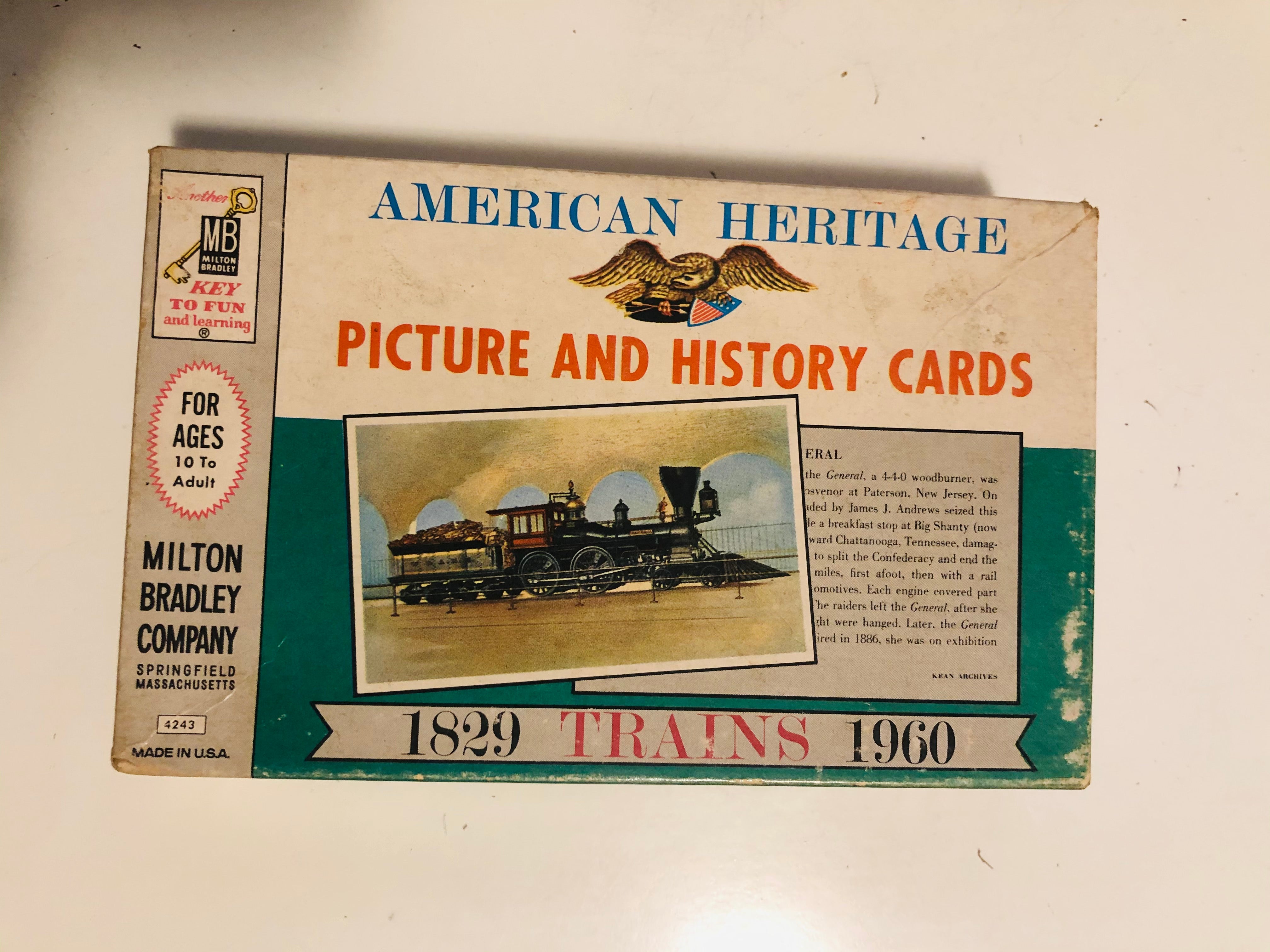 1961 Trains vintage Milton Bradley cards set