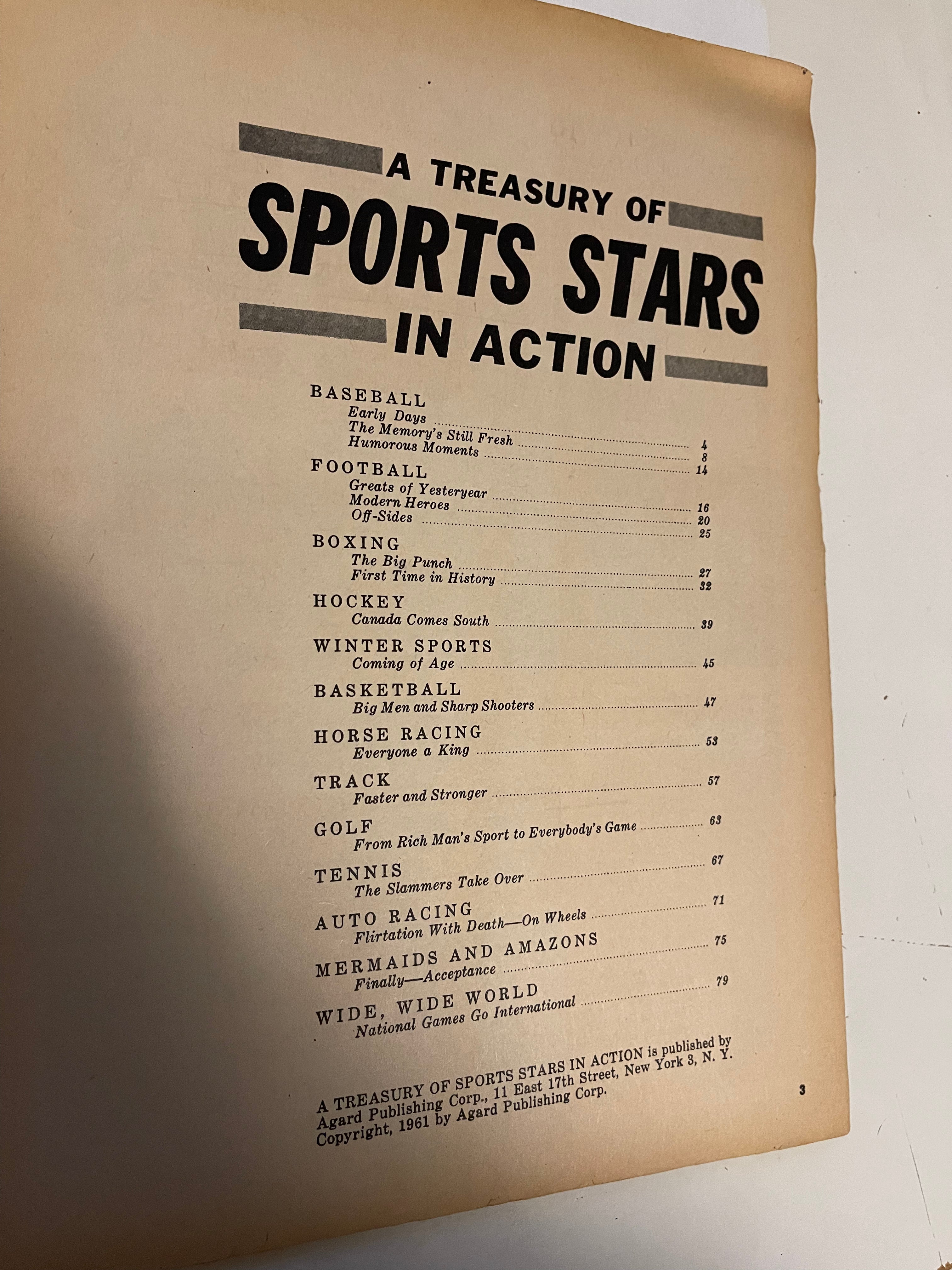 Sports Stars in action photos magazine #1 from 1961