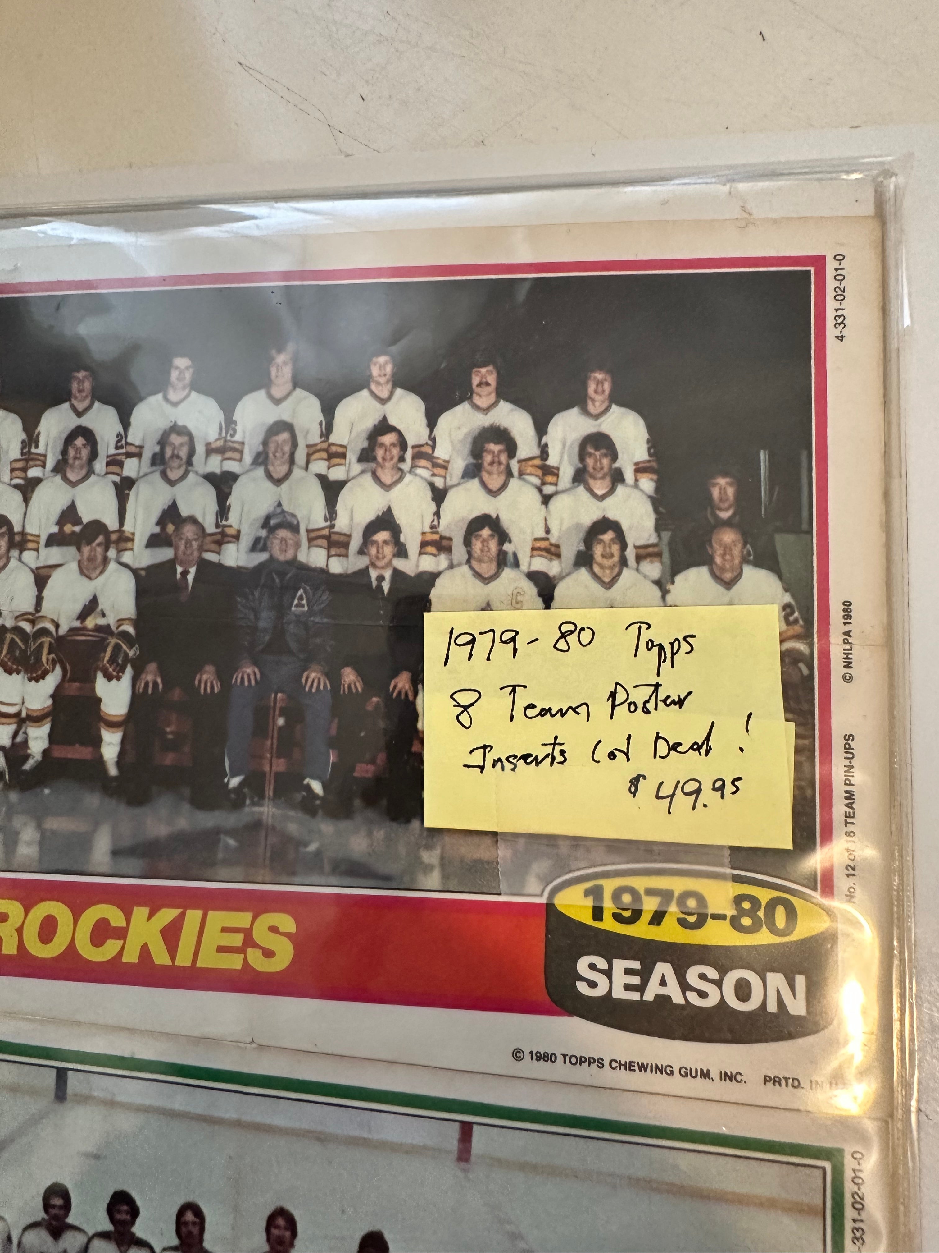 1979-80 Topps hockey NHL 8 hockey team insert posters lot deal