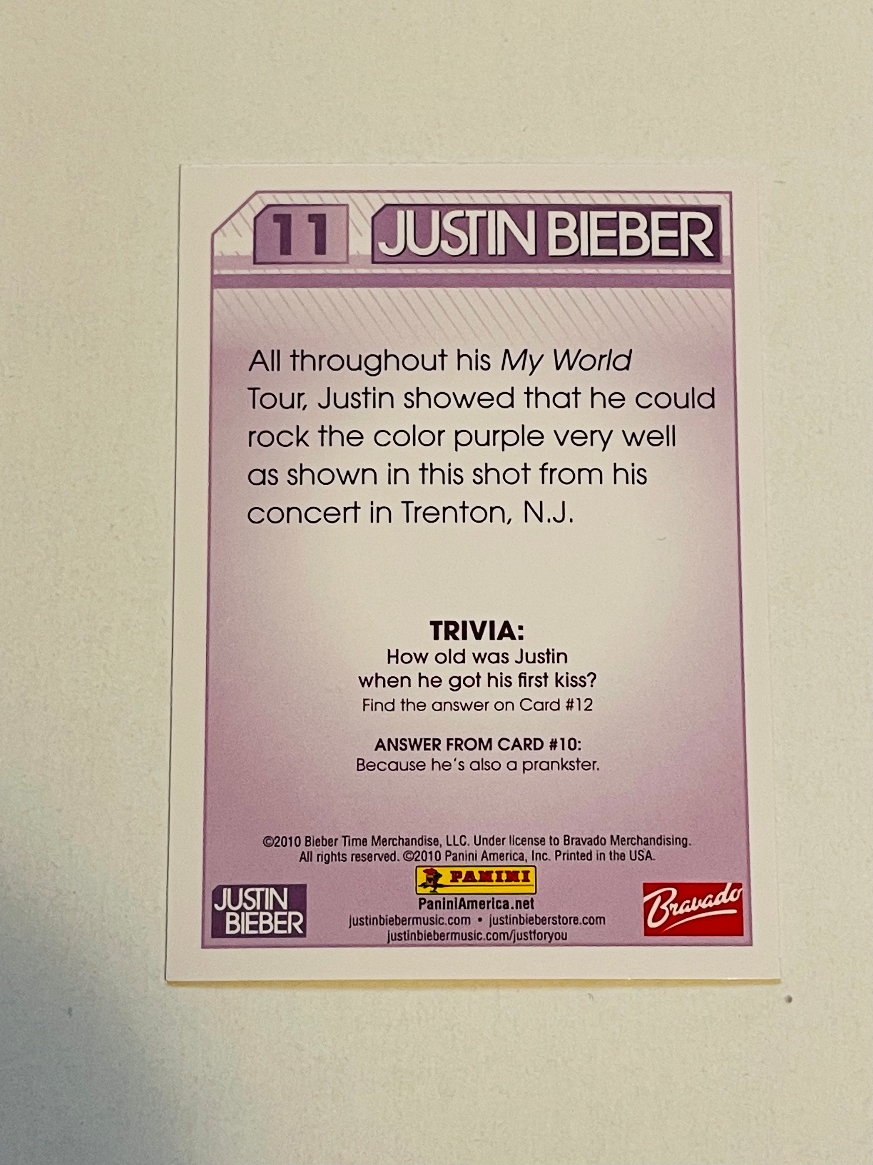 Justin Bieber Prism foil insert card 2010