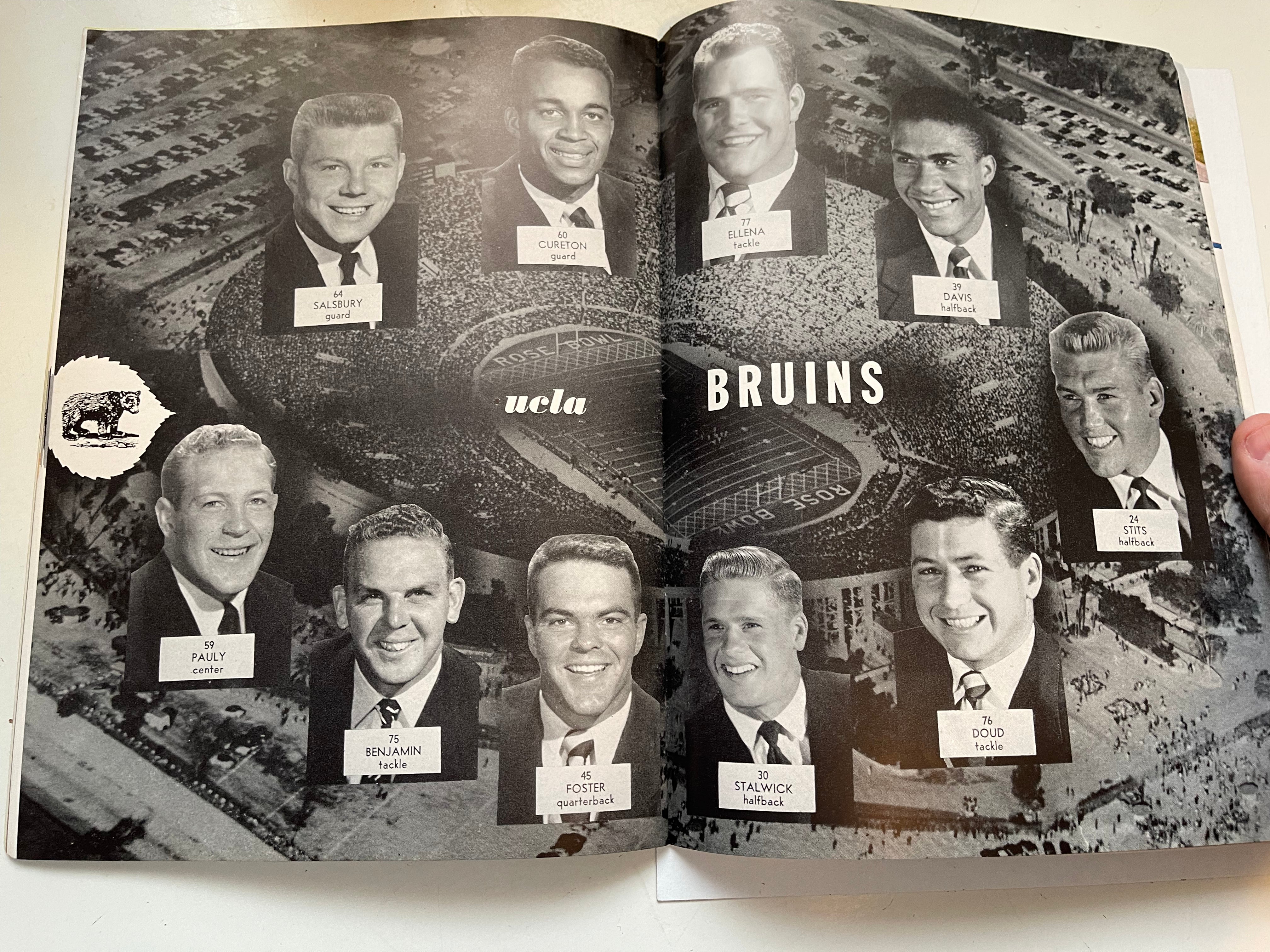 1954 Rose Bowl Michigan vs UCLA football game program