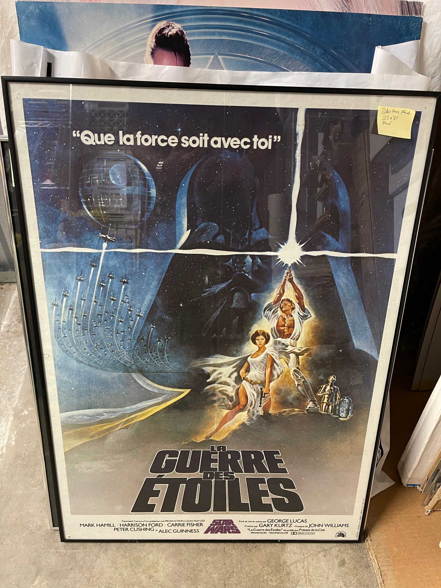 Star Wars rare framed French version vintage movie poster 1991