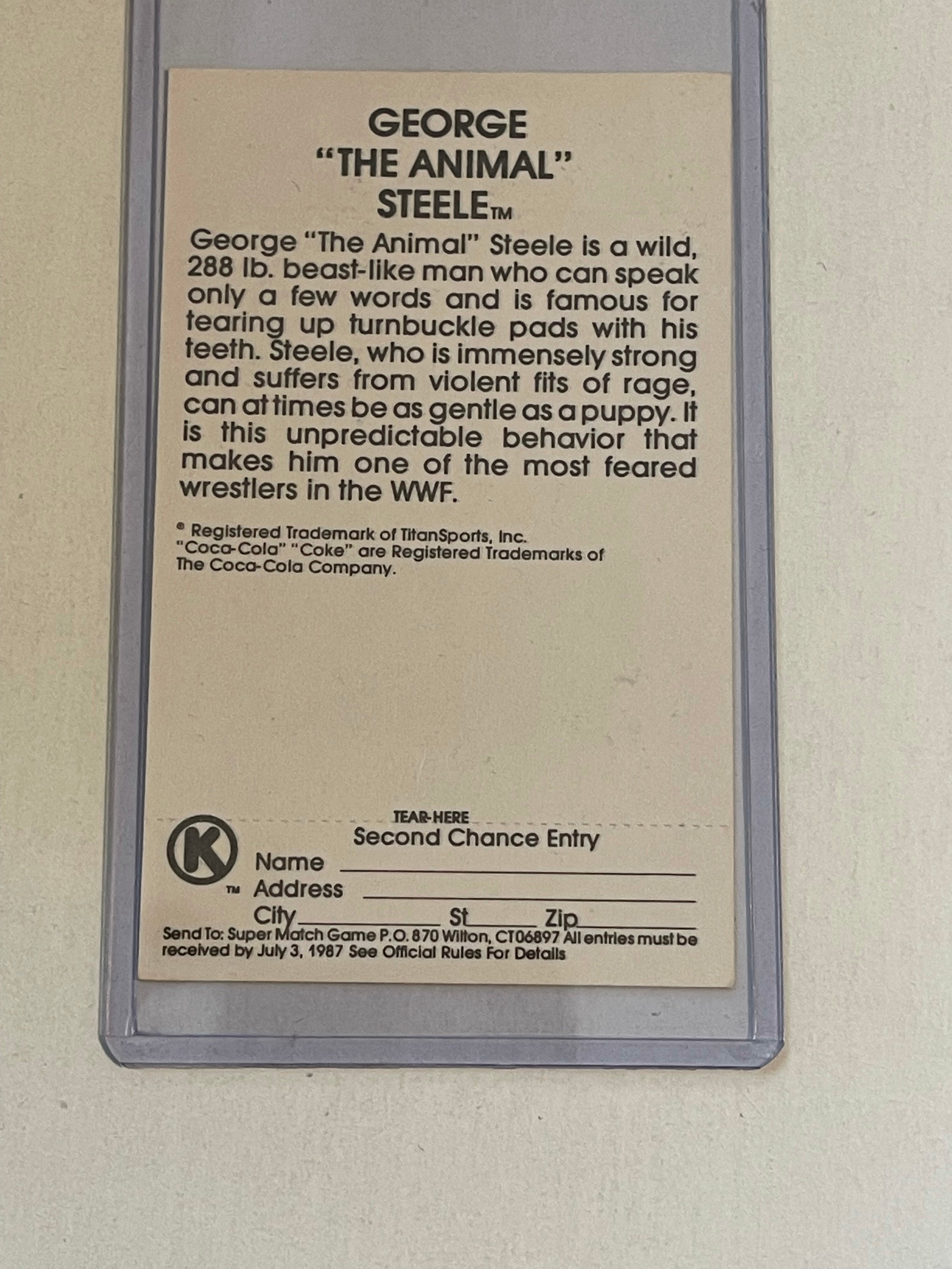 Wrestling George the Animal Steele rare Circle K card 1987