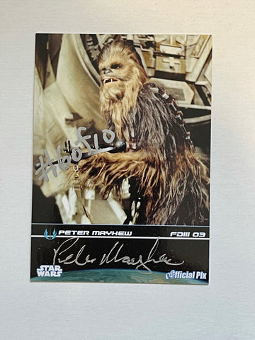 Star Wars Chewbacca Peter Mayhew rare signed #6/10 numbered card with COA