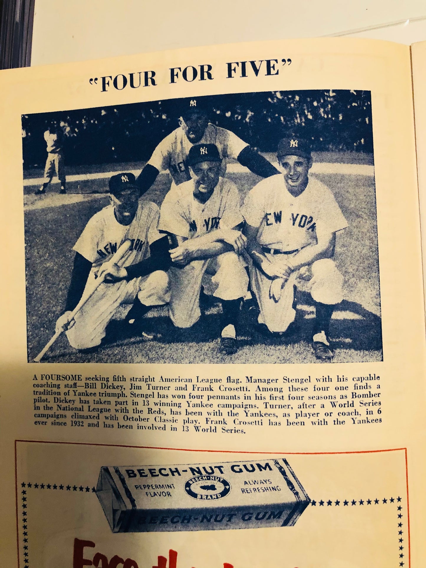 1953 Yankees baseball rare original program scorecard