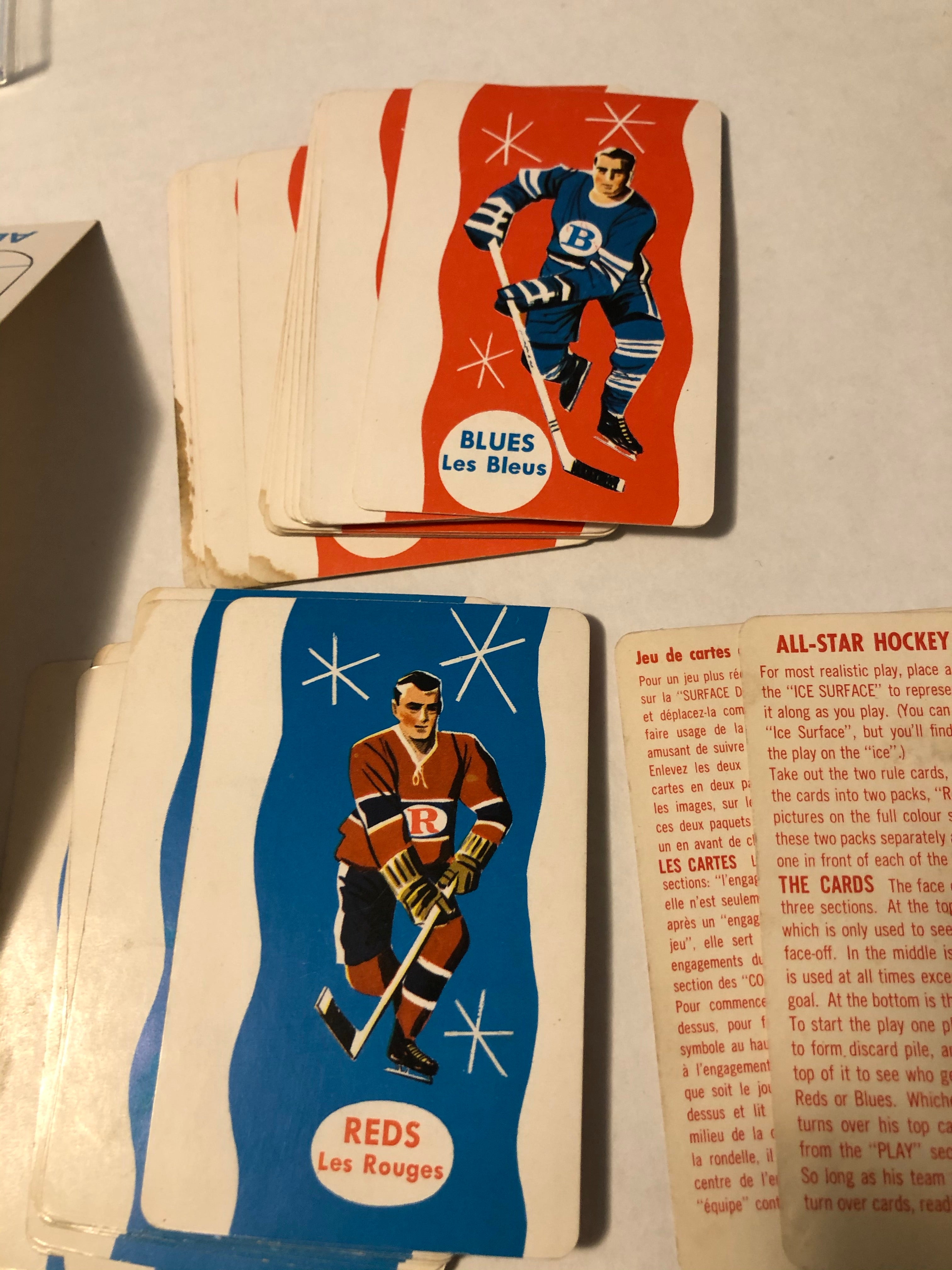 1962 hockey games cards deck set