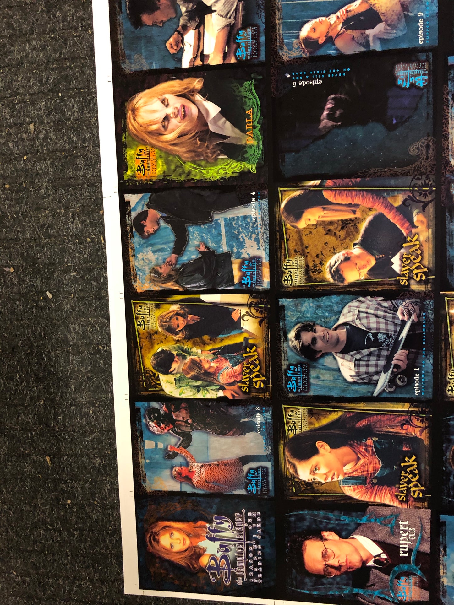 Buffy the Vampire Slayer series 1 uncut card sheet set 1990