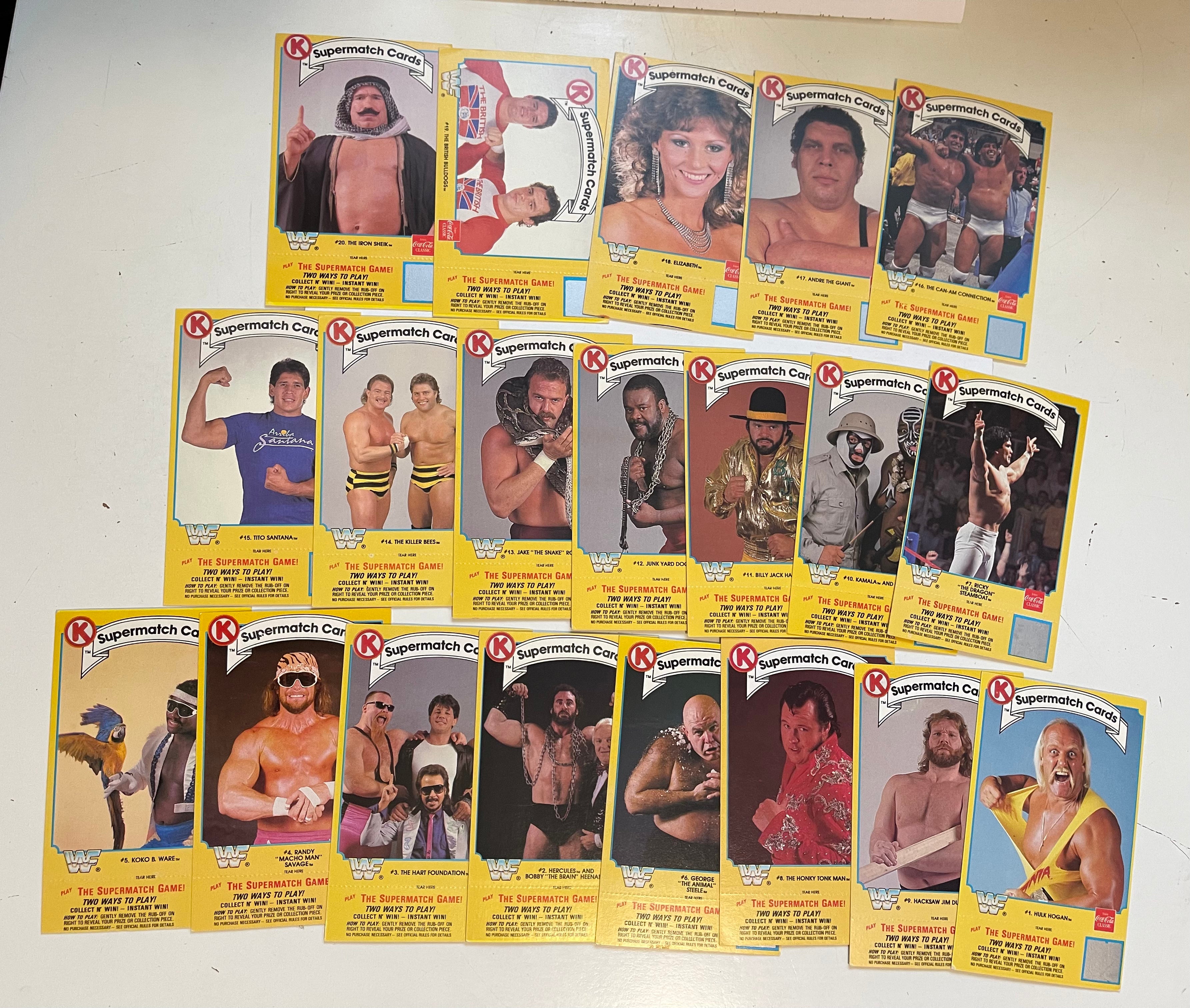 Wrestling Circle K rare 20 cards set 1987