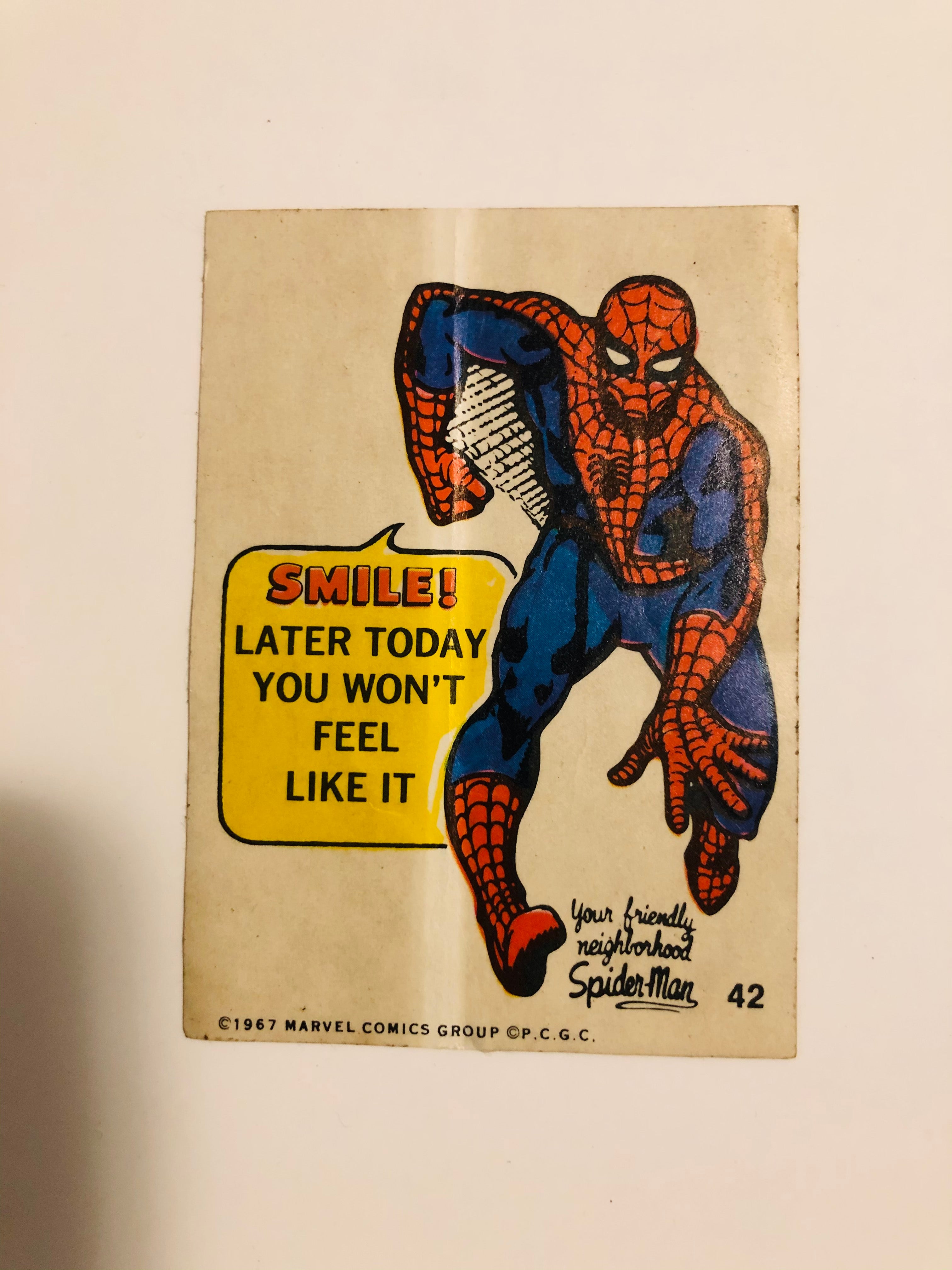 1967 Marvel Phili gum rare Spider-Man sticker card