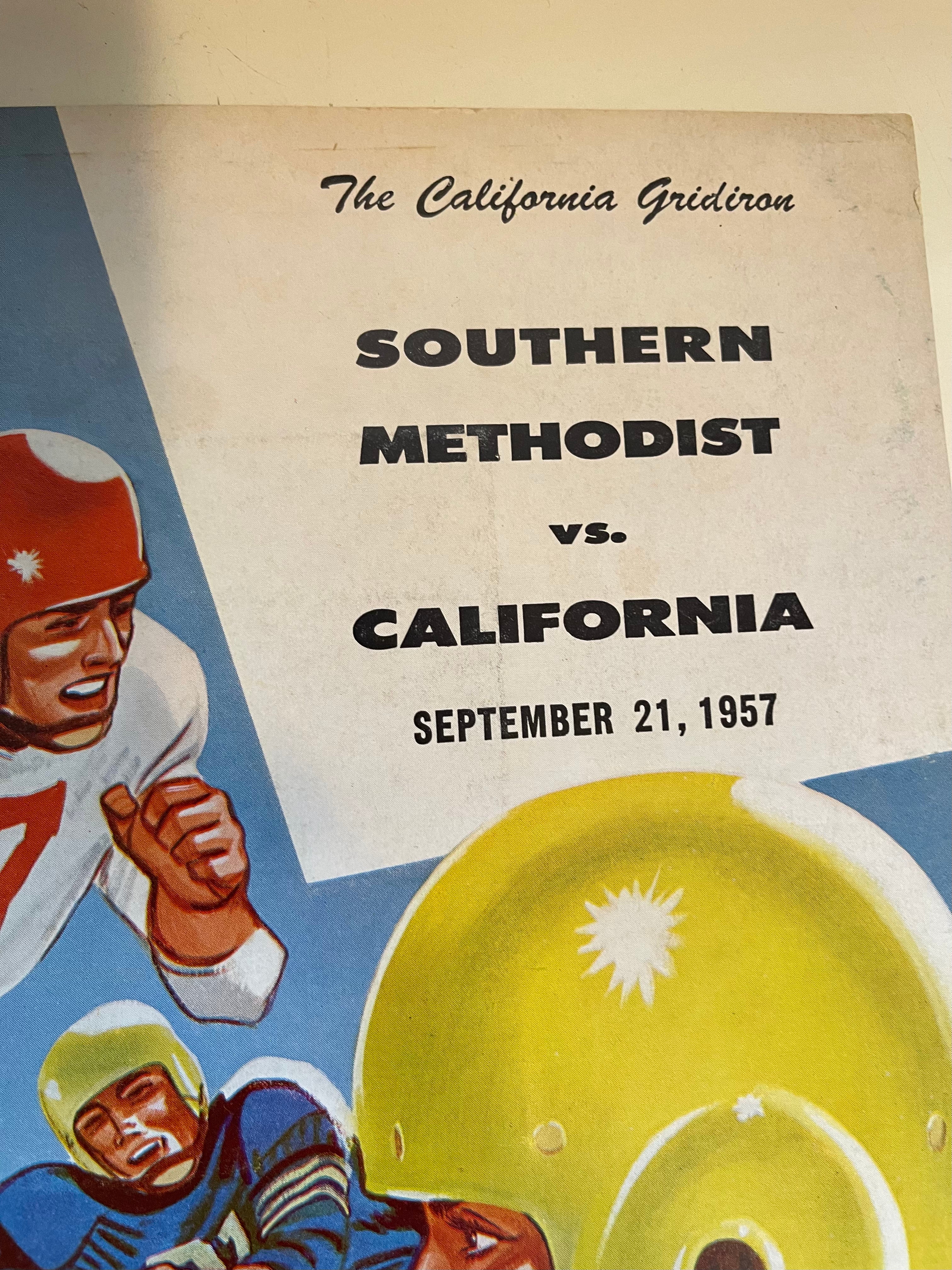 South Methodist vs California football game program 1957