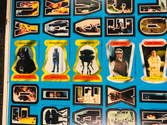 Star Wars Empire Strikes back series 2 stickers rare uncut cards sheet 1980