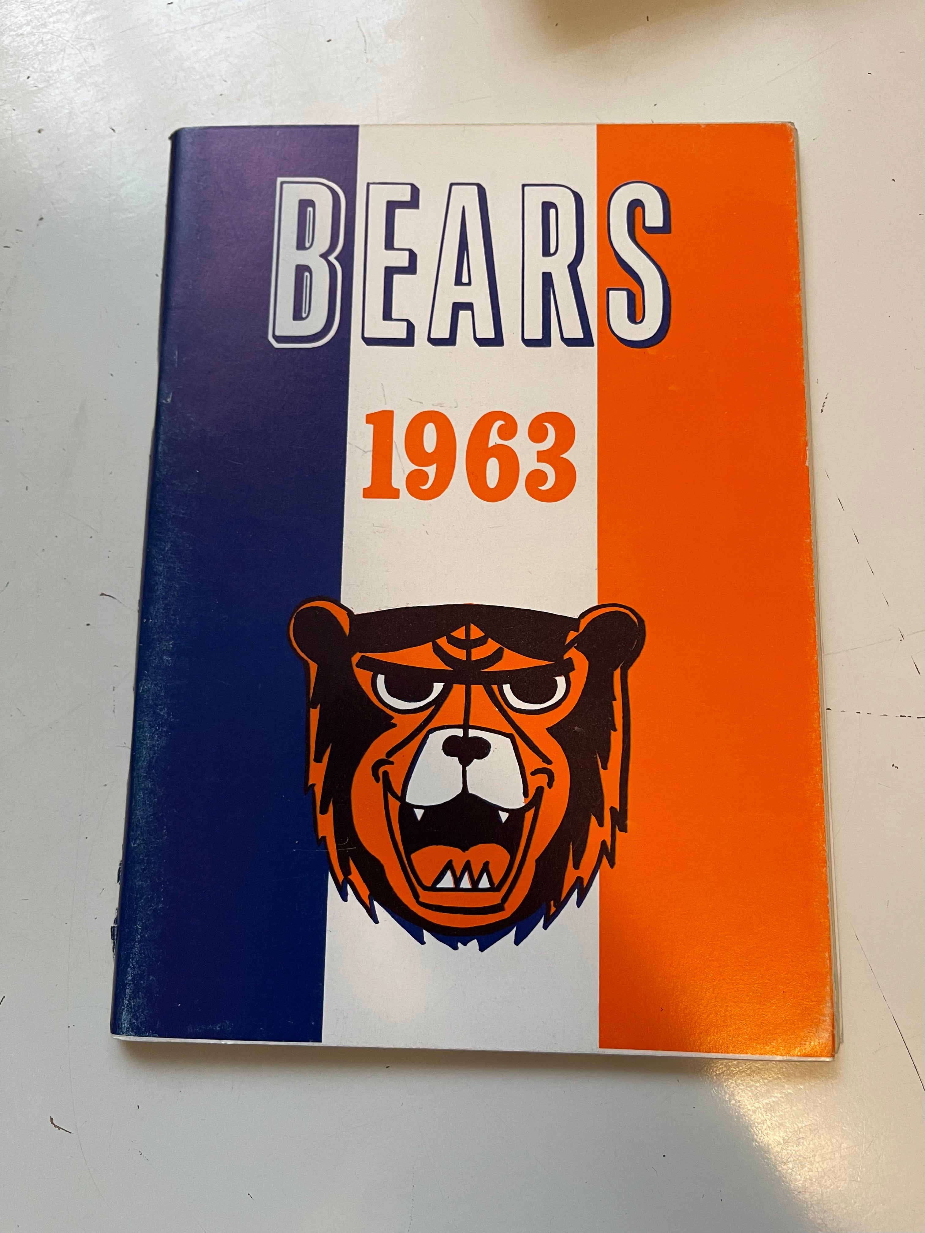 Chicago Bears rare media press guide 1963
