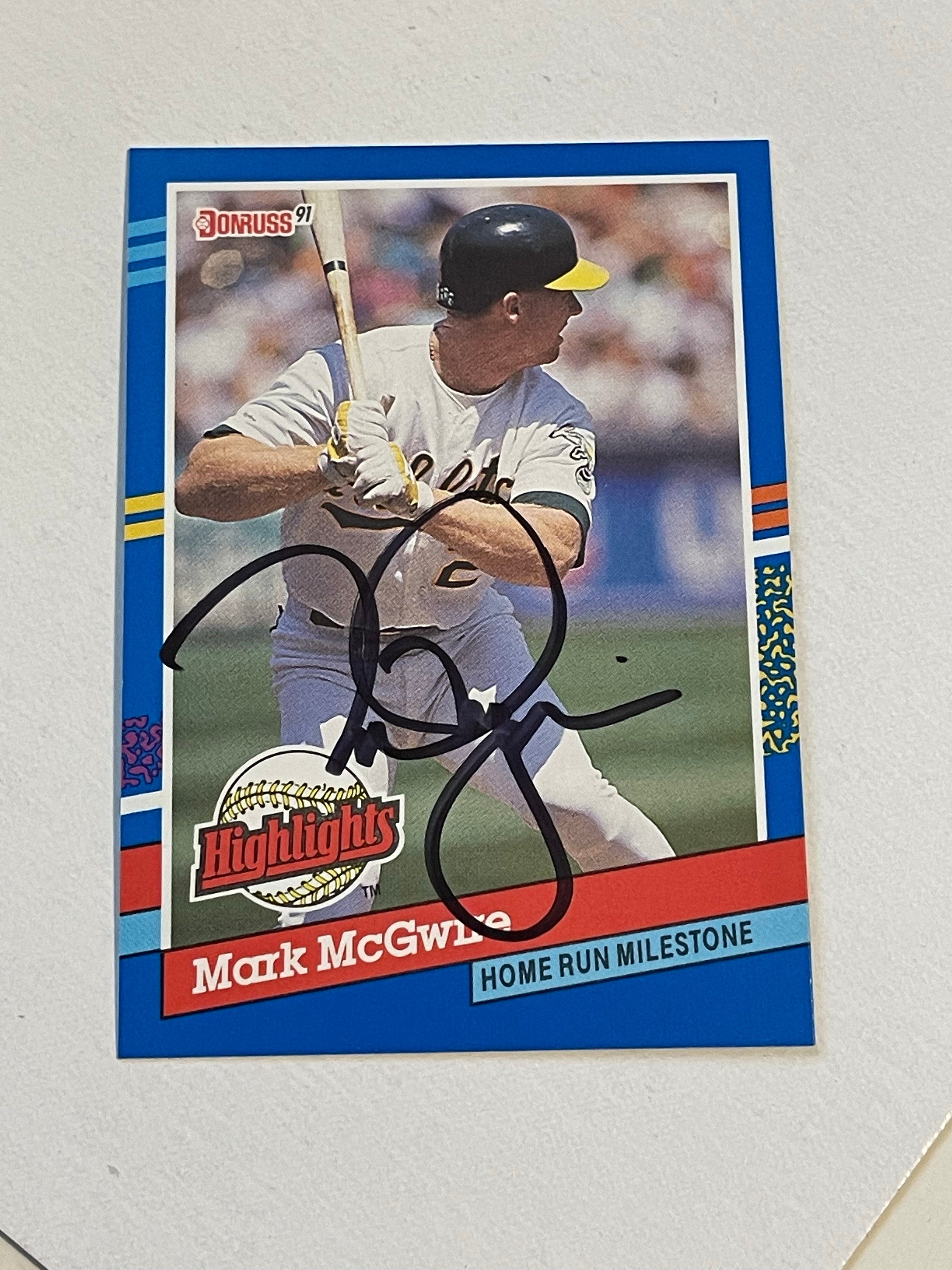 Mark McGuire rare autograph baseball card with COA