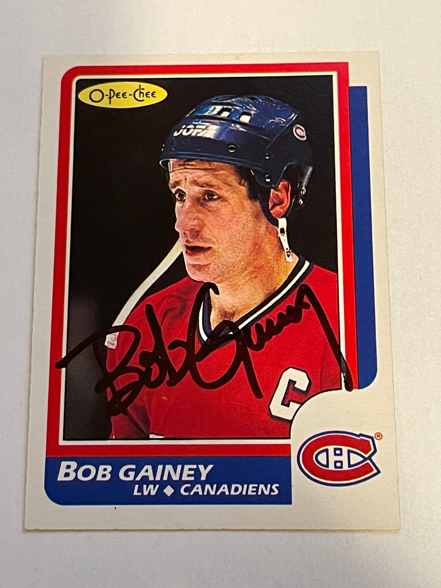 Bob Gainey autographed hockey card with COA