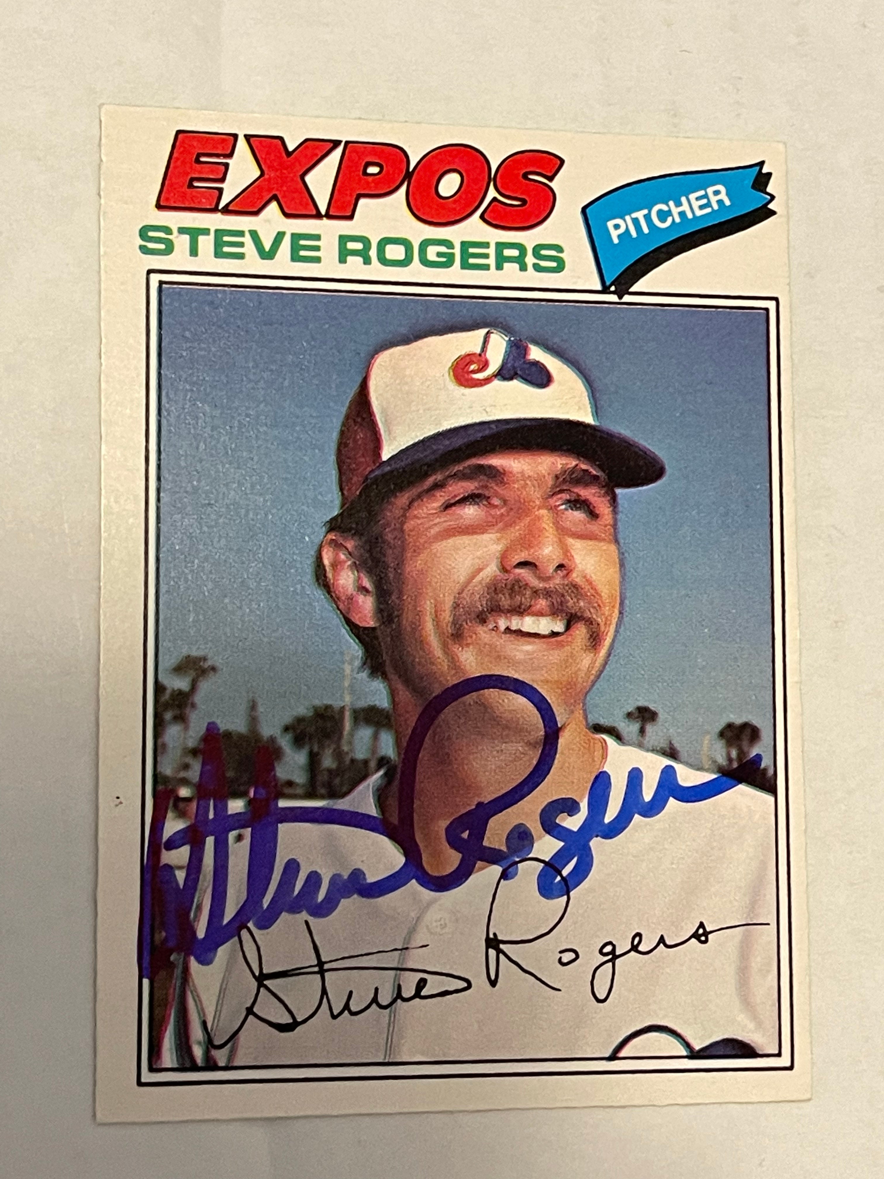 Montreal Expos baseball Steve Rogers autograph card with COA