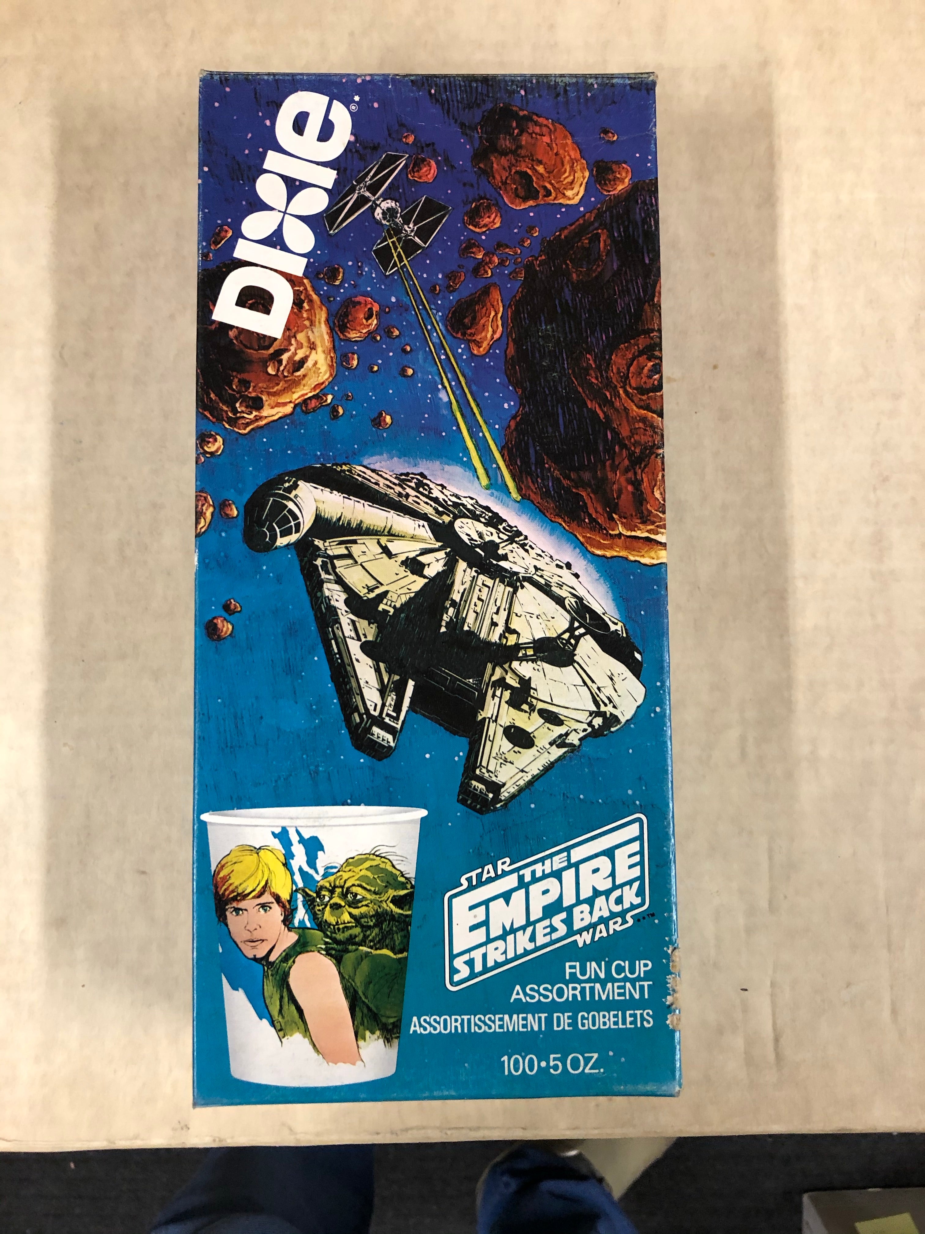 Star Wars Empire Strikes Back 100 count Dixie cups in box 1980s