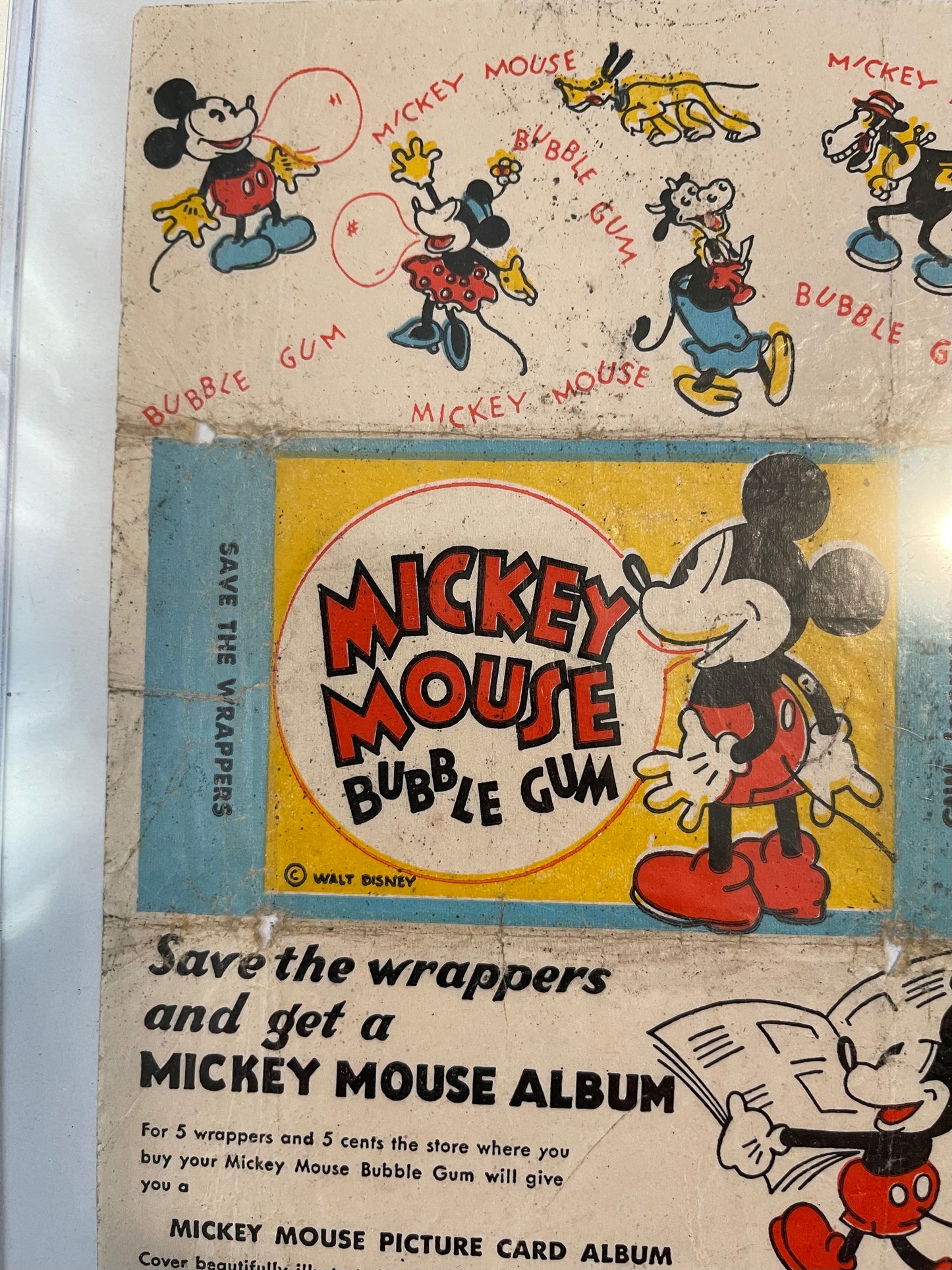 Mickey Mouse Disney cards rare scare card wrapper 1933