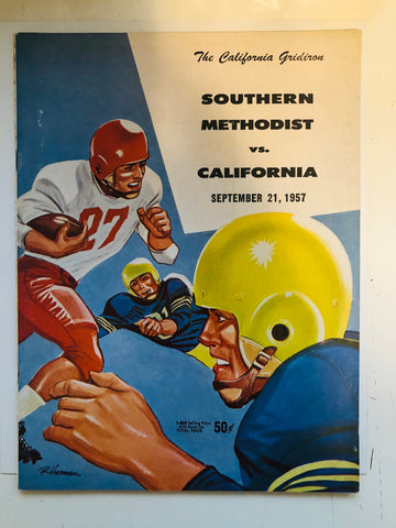 1957 Football game program SMU vs California