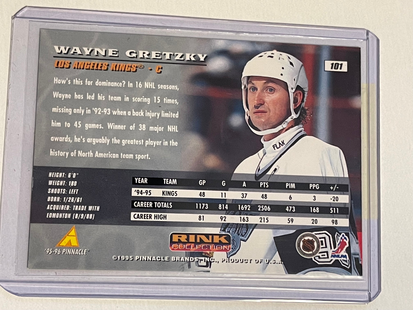 Wayne Gretzky rare pinnacle spectra foil insert hockey card 1995