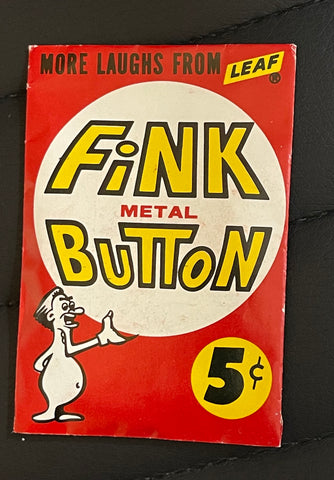1965 Leaf Fink metal button in sealed pack