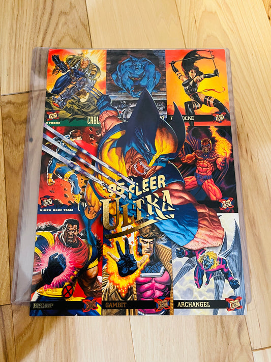 X-Men Fleer Ultra rare uncut ad cards sheet 1995