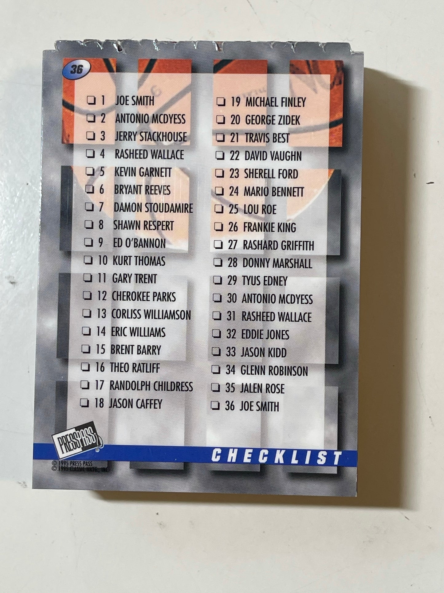 1995 Press pass Die cut complete basketball insert cards set