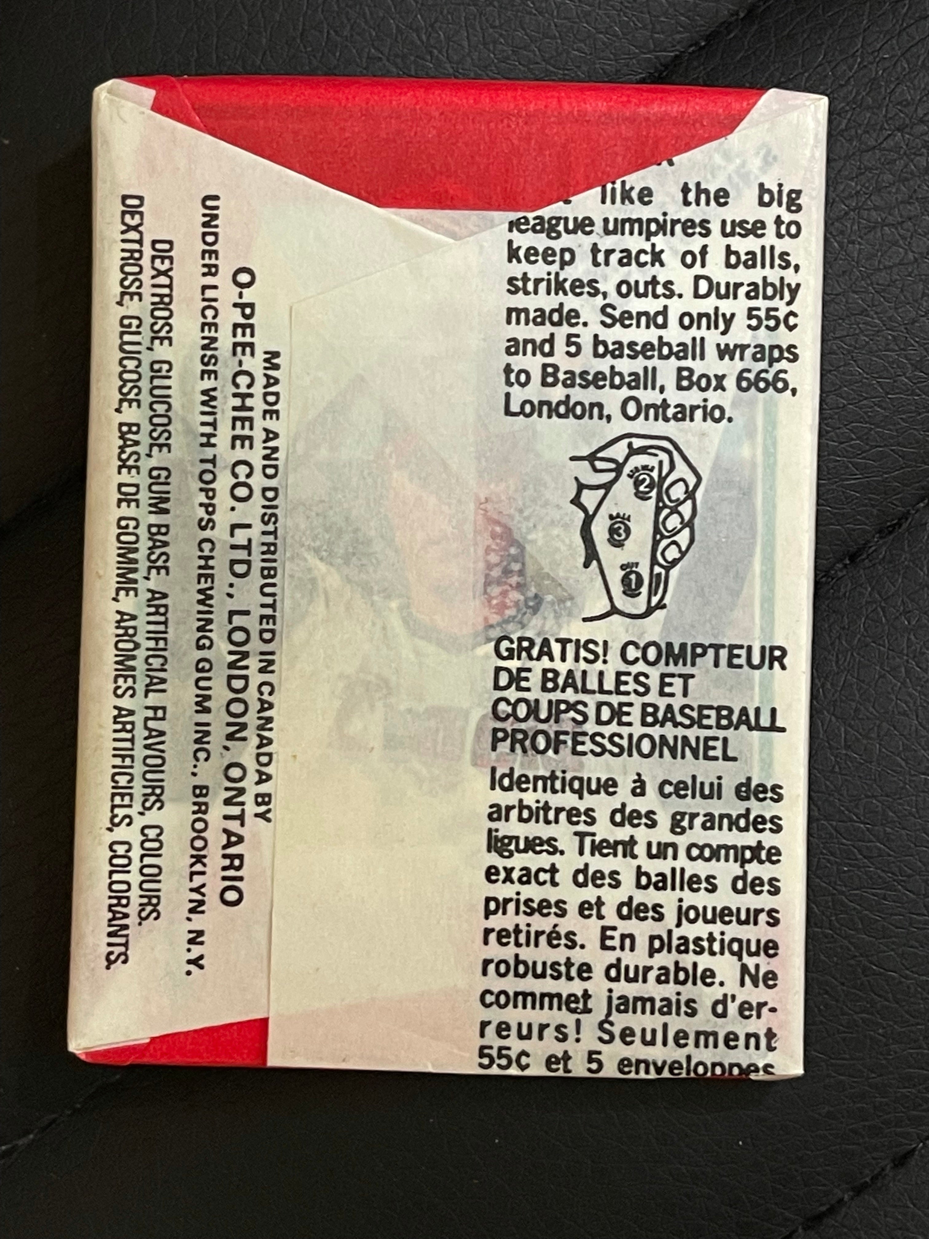 1978 O-pee-Chee Canadian version rare baseball cards sealed pack