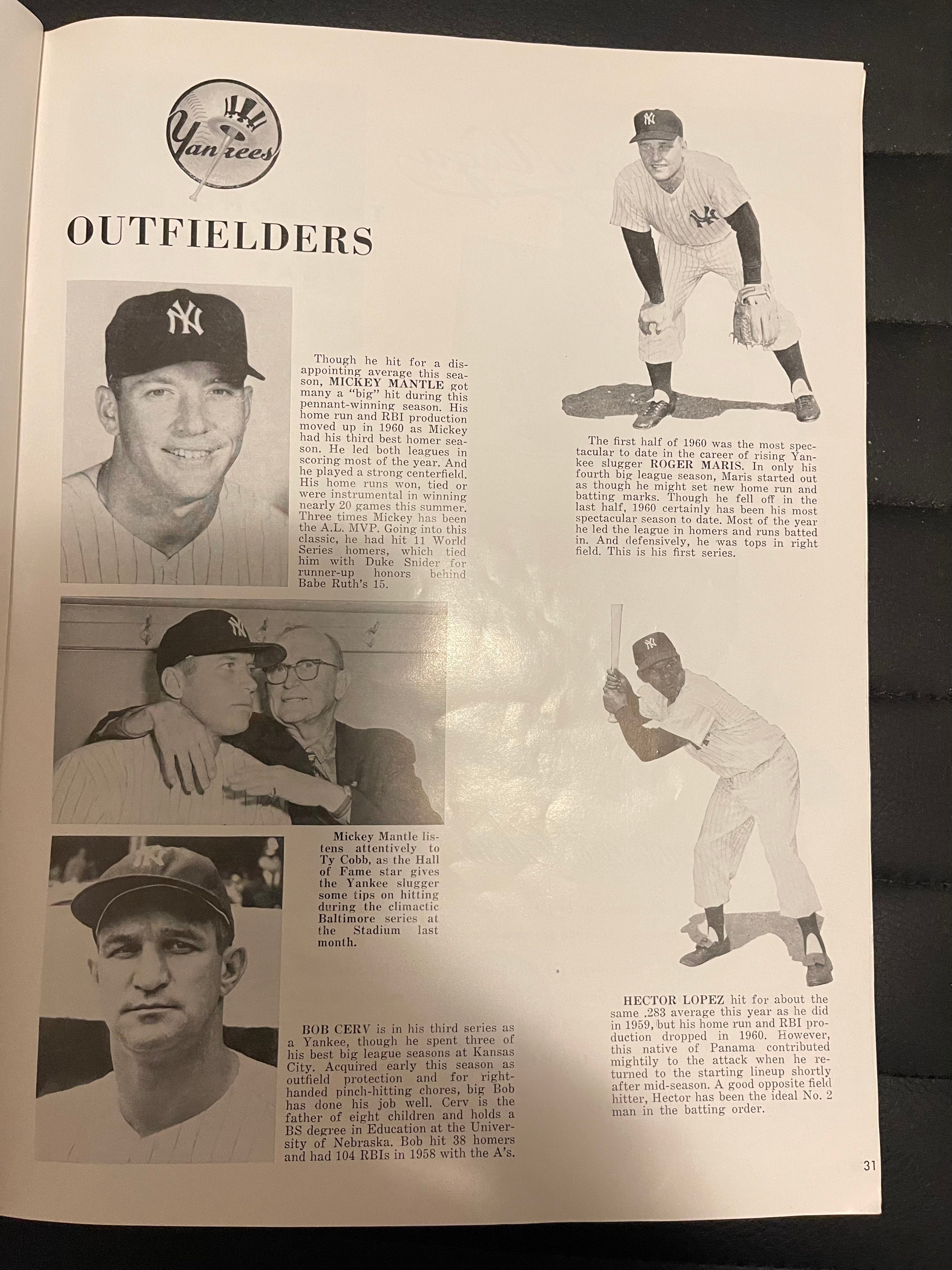 New York Yankees baseball rare World Series program 1960