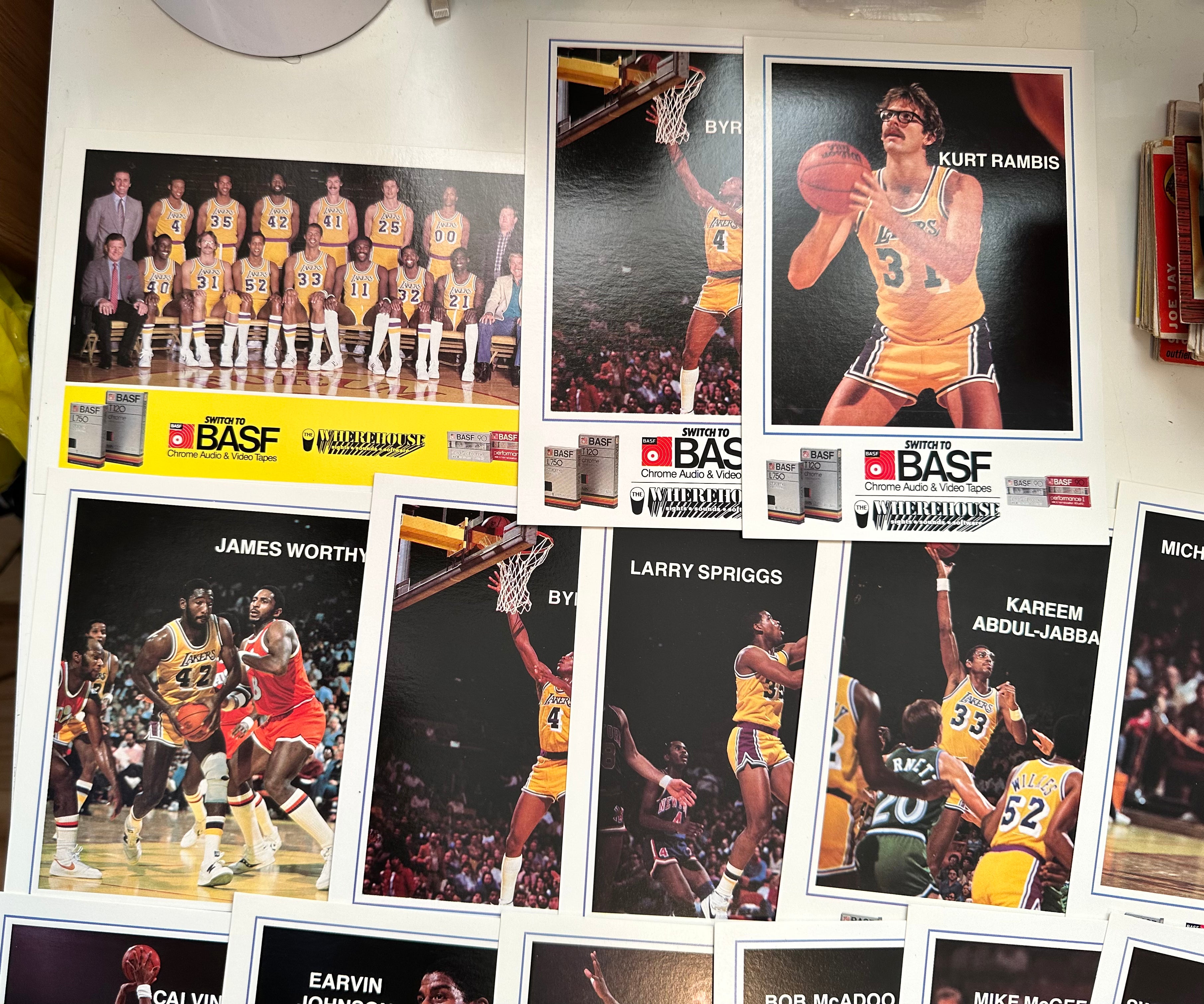 Lakers basketball BASF jumbo 14 cards rare set 1982-83