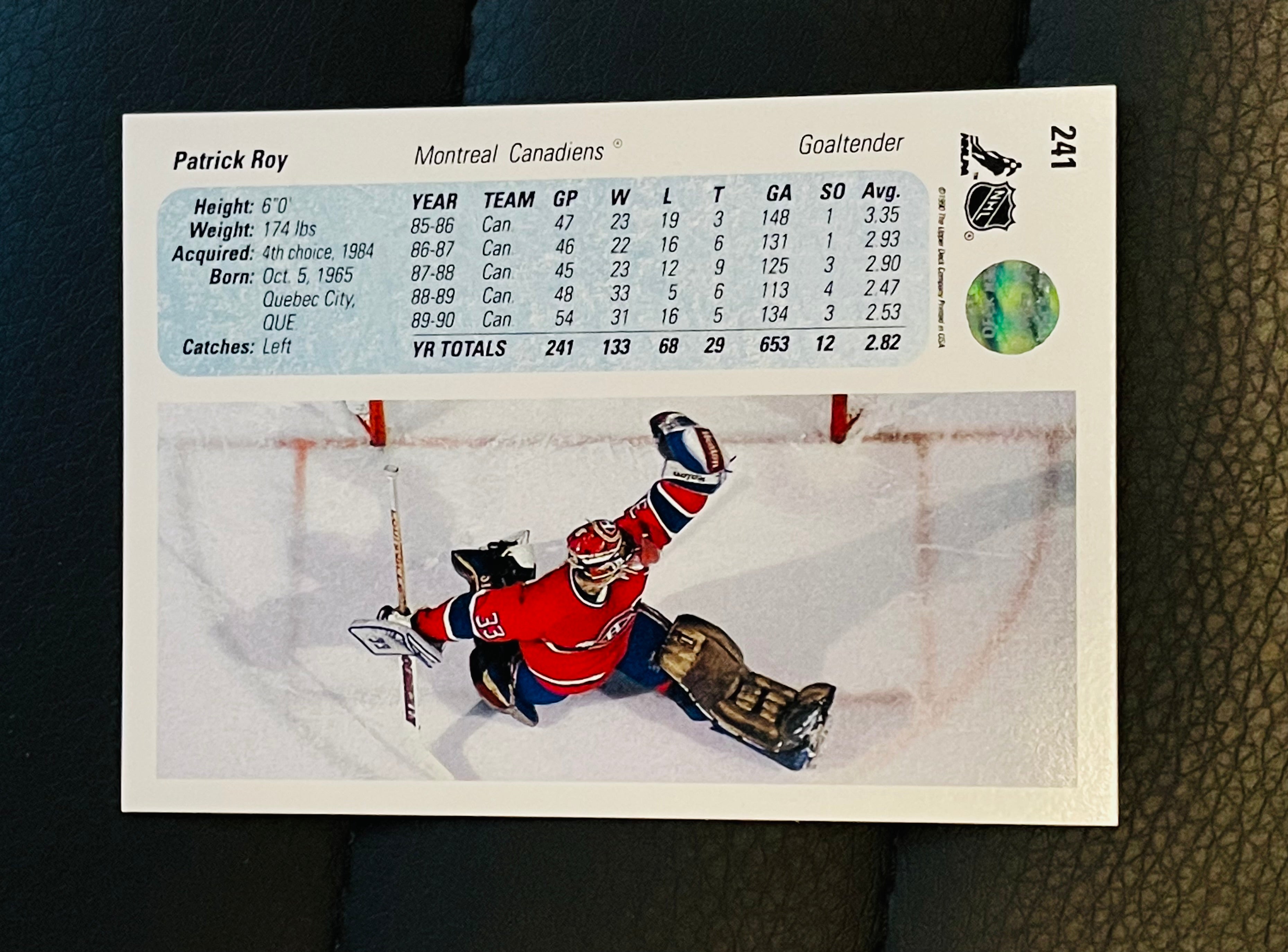 Wayne Gretzky/Patrick Roy two rare Upperdeck promo cards 1990 Wayne Gretzky/Patrick Roy two rare Upperdeck promo cards 1990