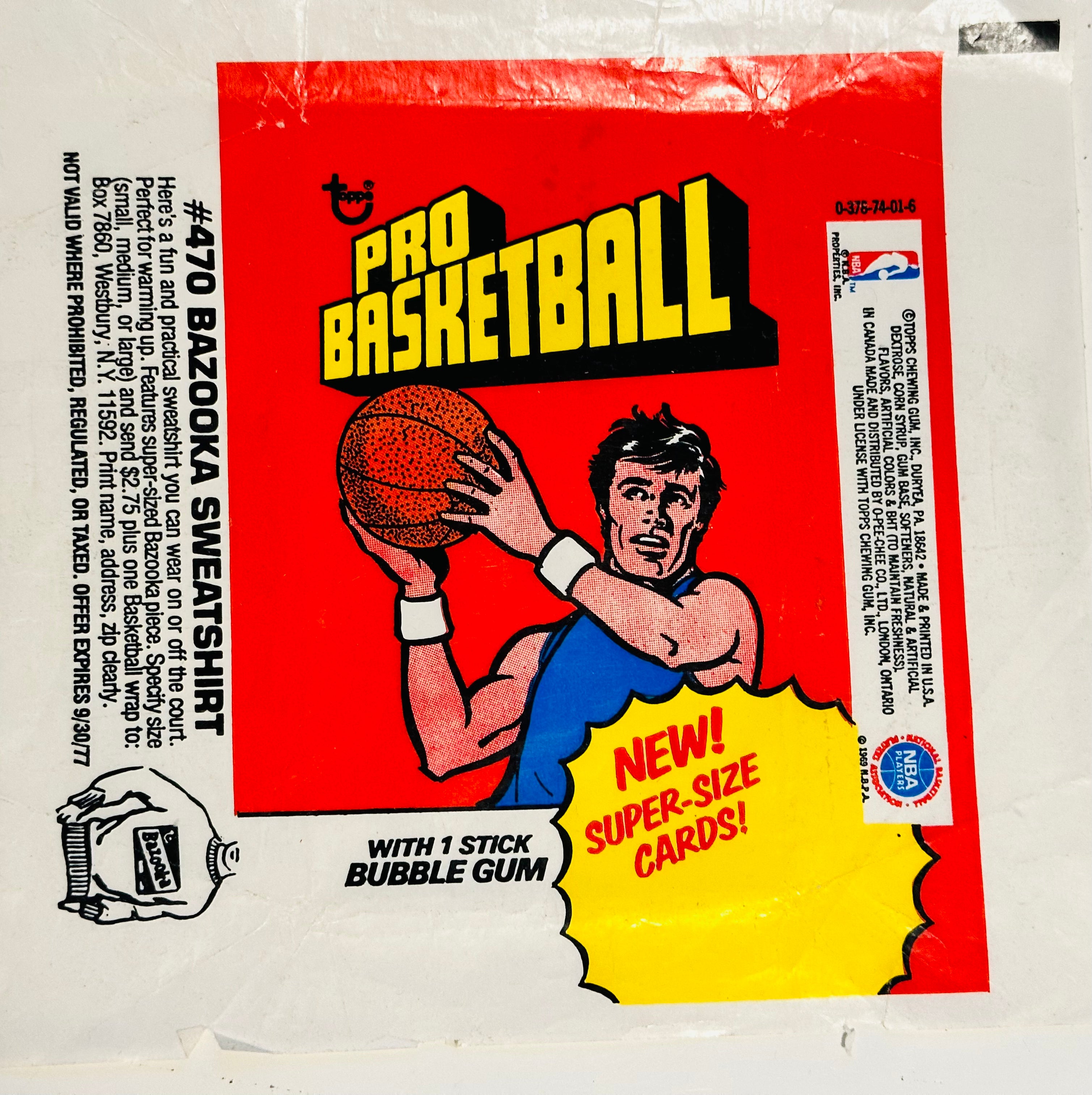 1976/77 NBA rare vintage basketball cards wrapper