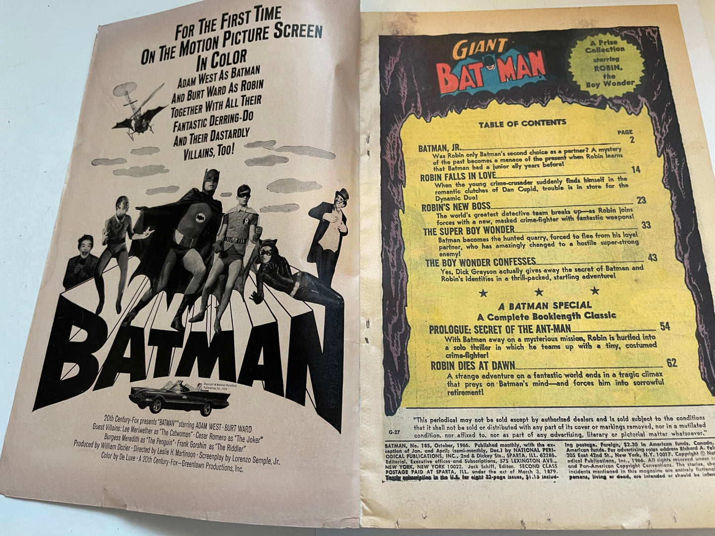 Batman #185 giant size vg comic 1966