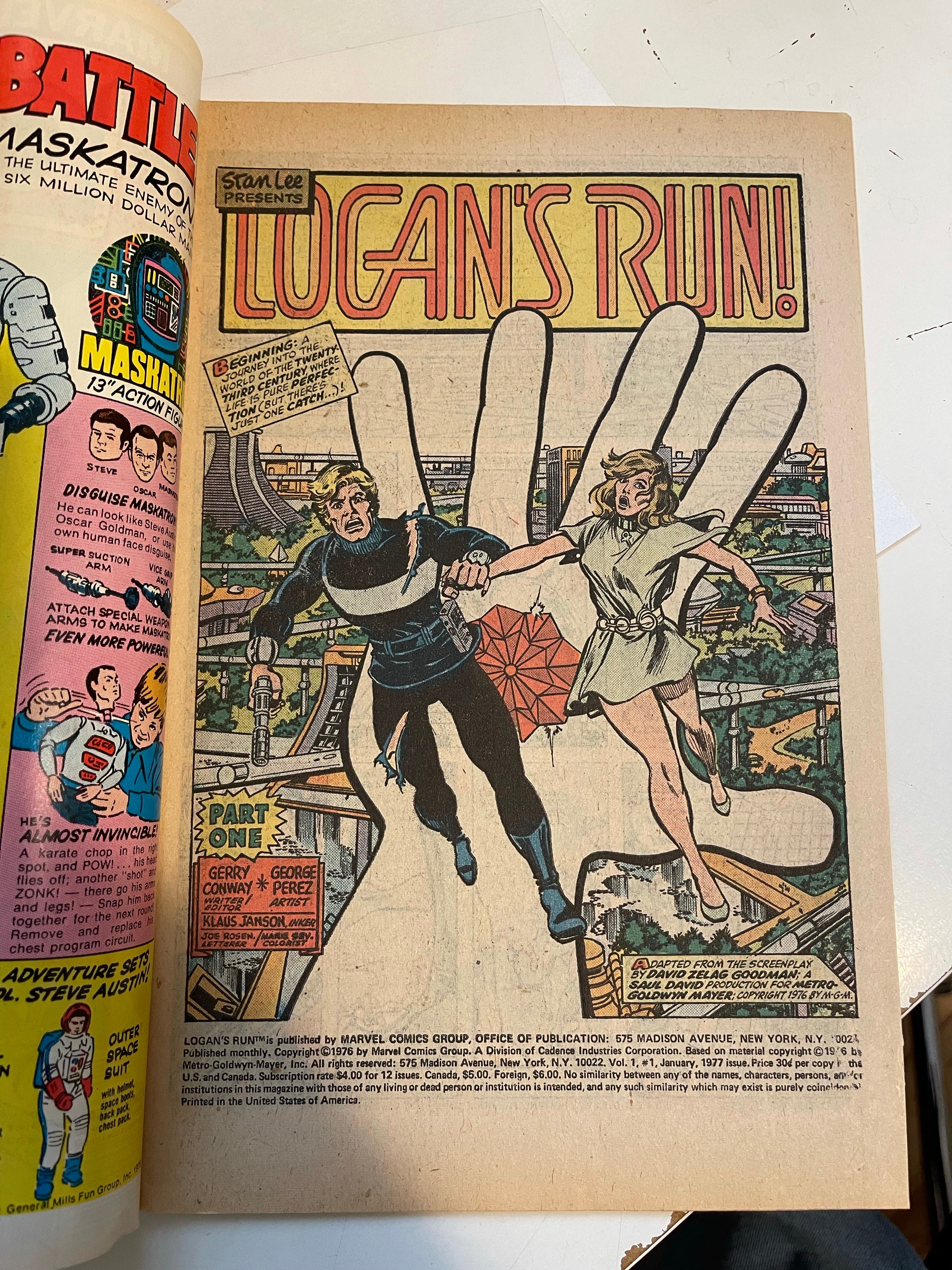 Logan’s Run #1 high grade comic book 1976