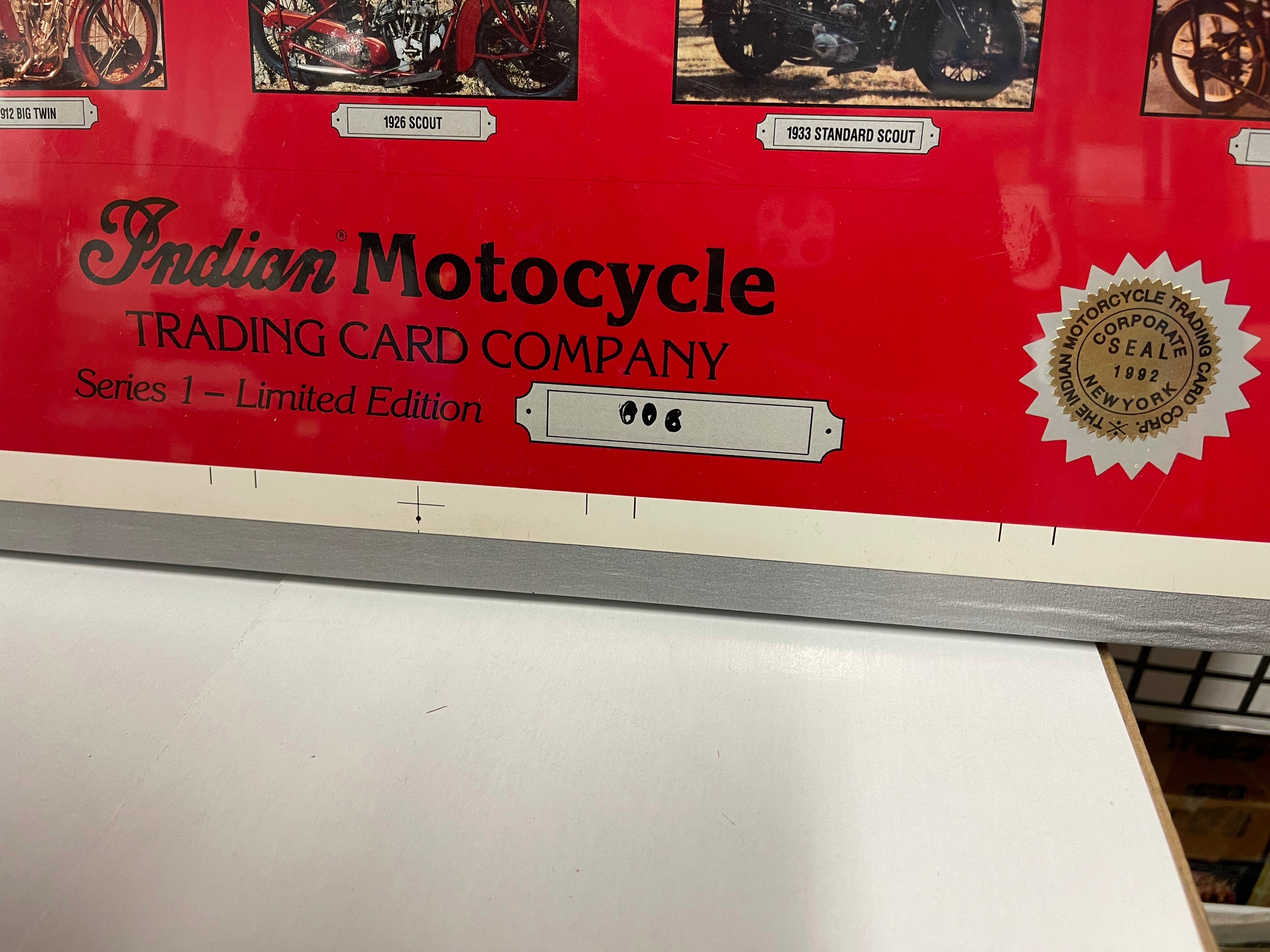 Indian Motorcycle rare series 1 uncut numbered cards sheet 1992