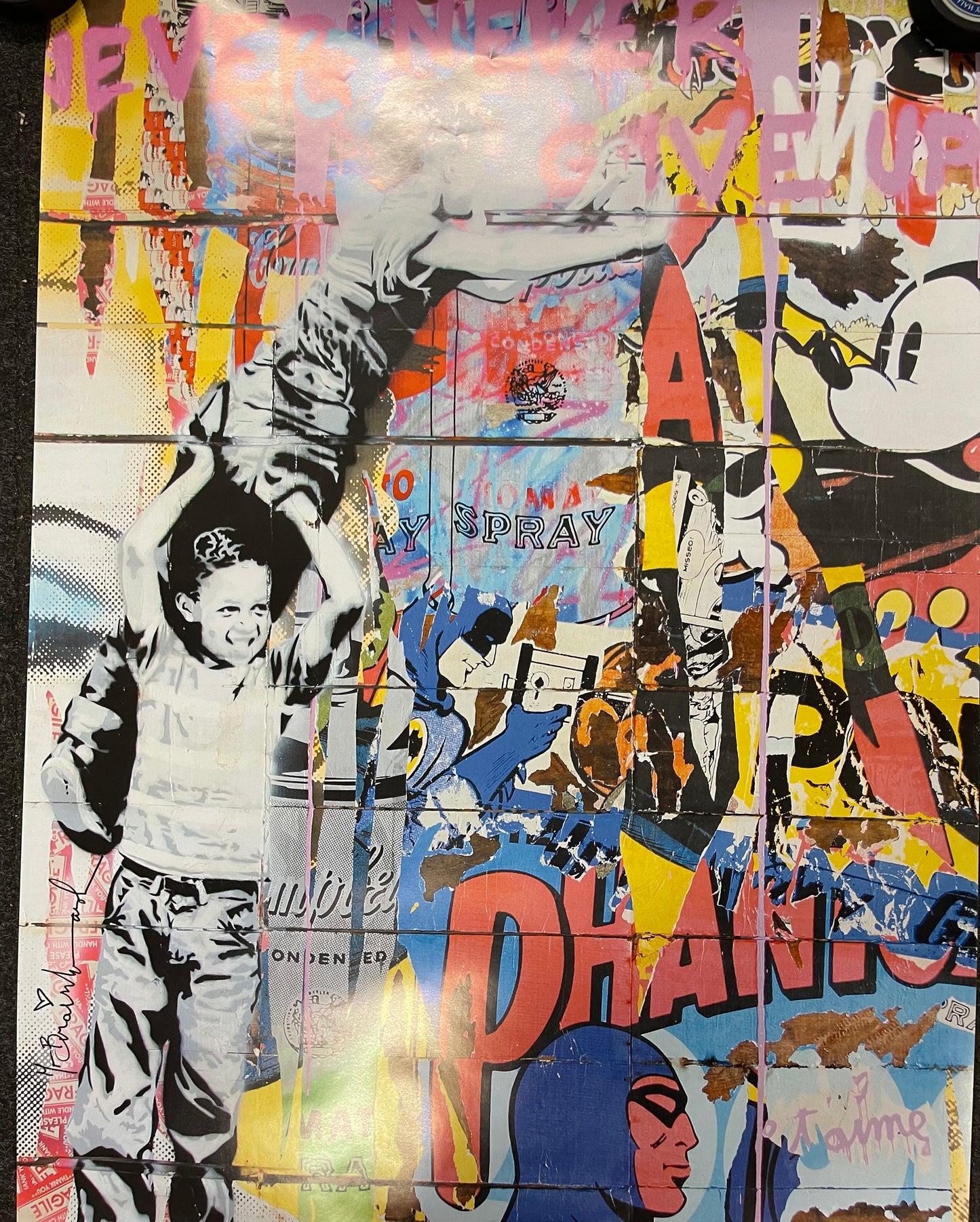 Mr. Brainwash rare graffiti  limited issue 24x36 poster only issued at Art Basel 2011