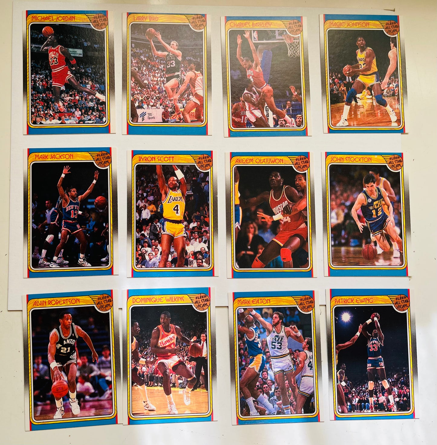 1988 Fleer basketball 12 All-Stars cards set