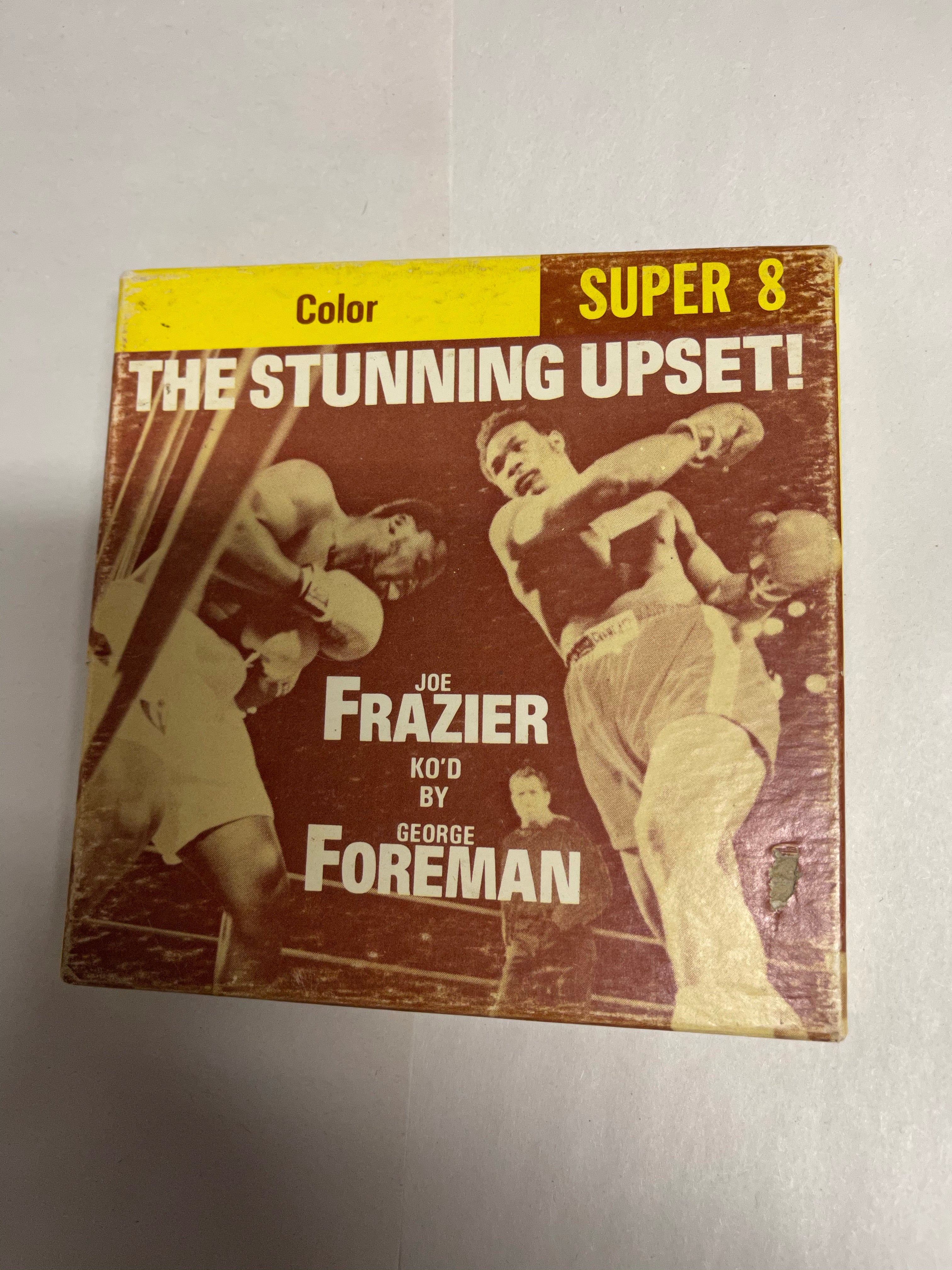 Joe Frazier vs George Foreman rare super 8 boxing match reel 1970s