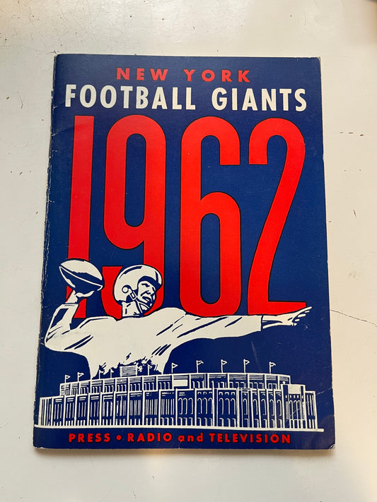 New York Giants football rare media press guide 1962