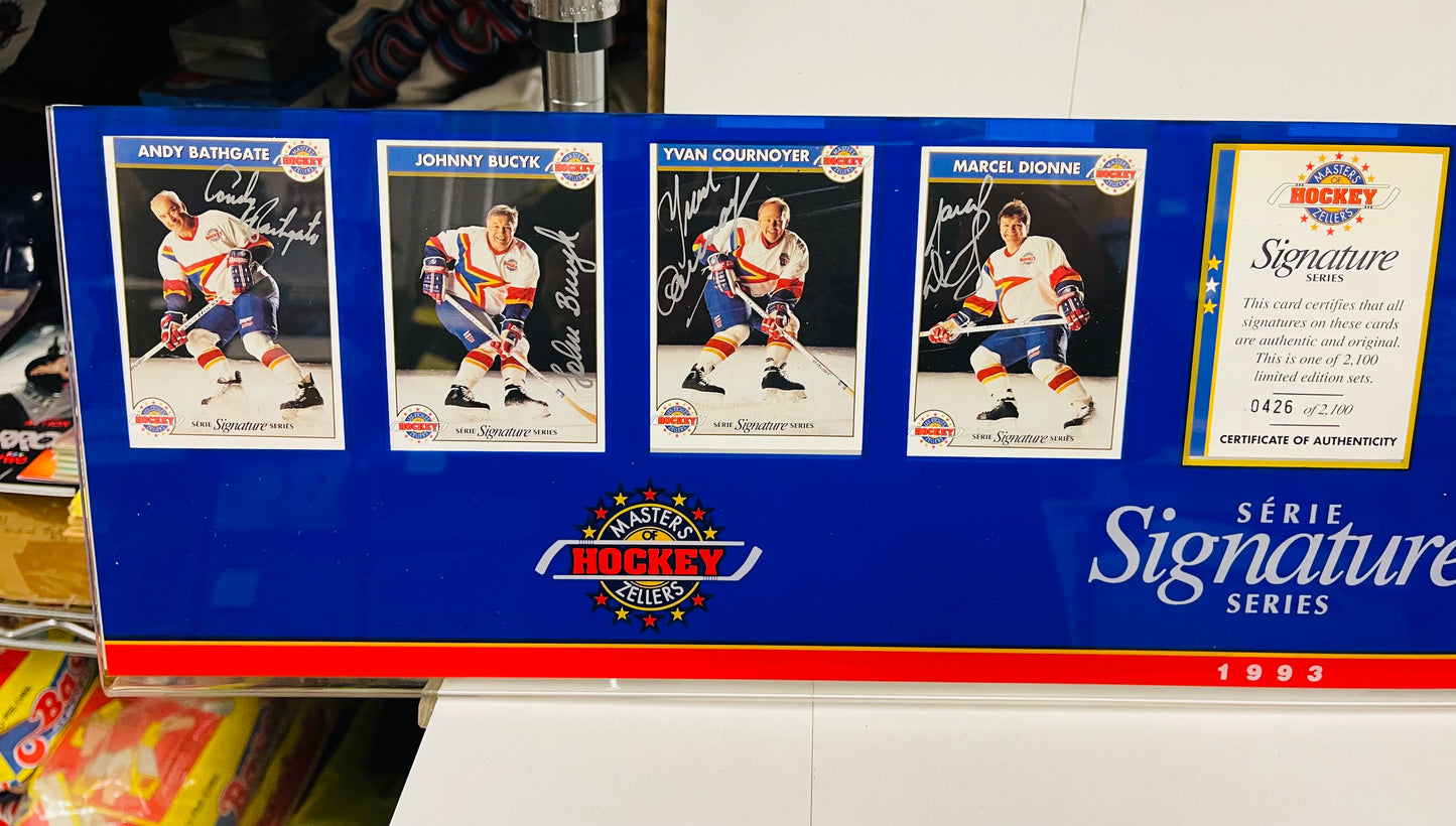 Zellers Masters of hockey 8 autograph legends cards with acrylic display 1993