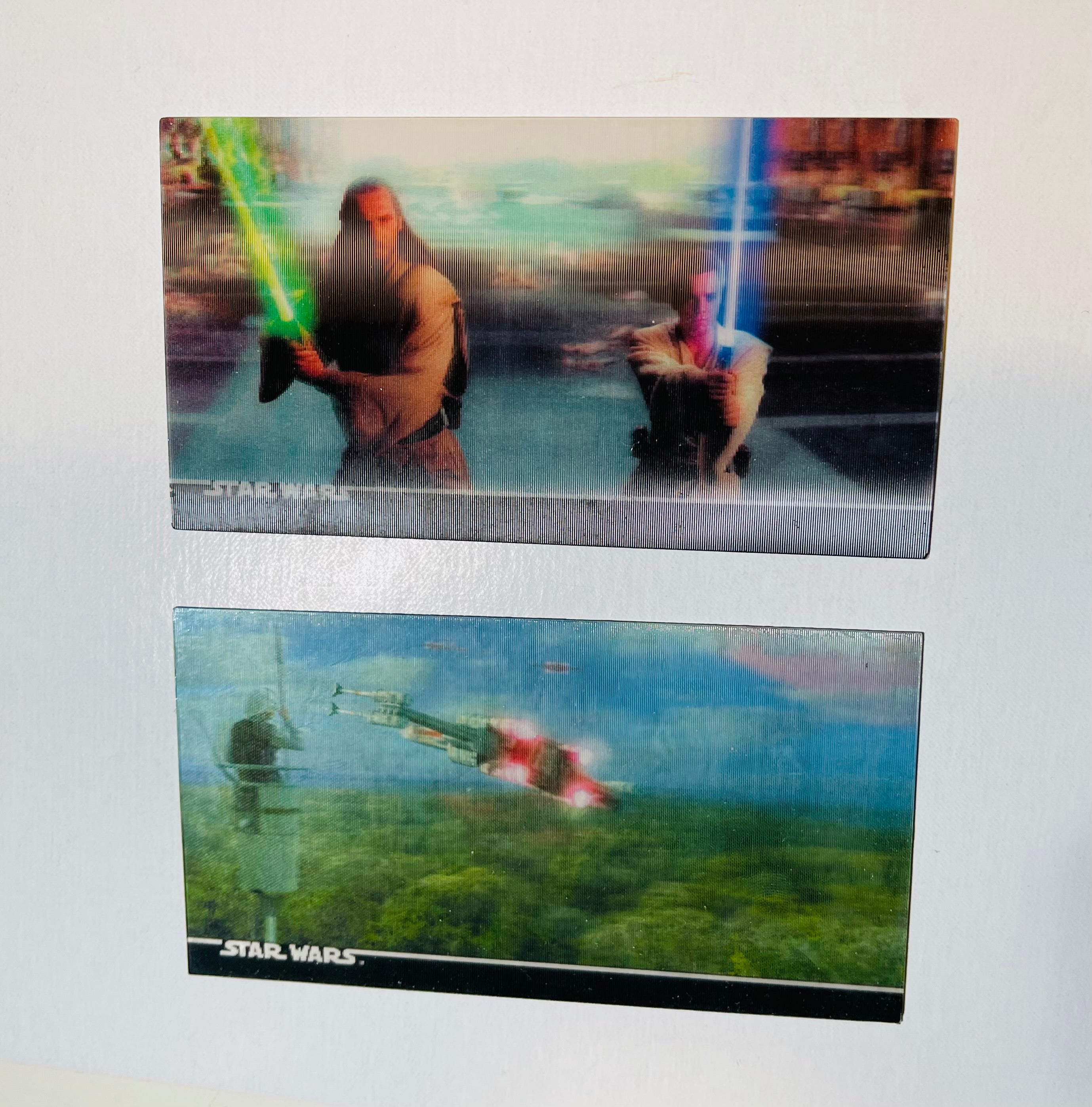 Star Wars movie two rare Lenticular cards, promo and insert