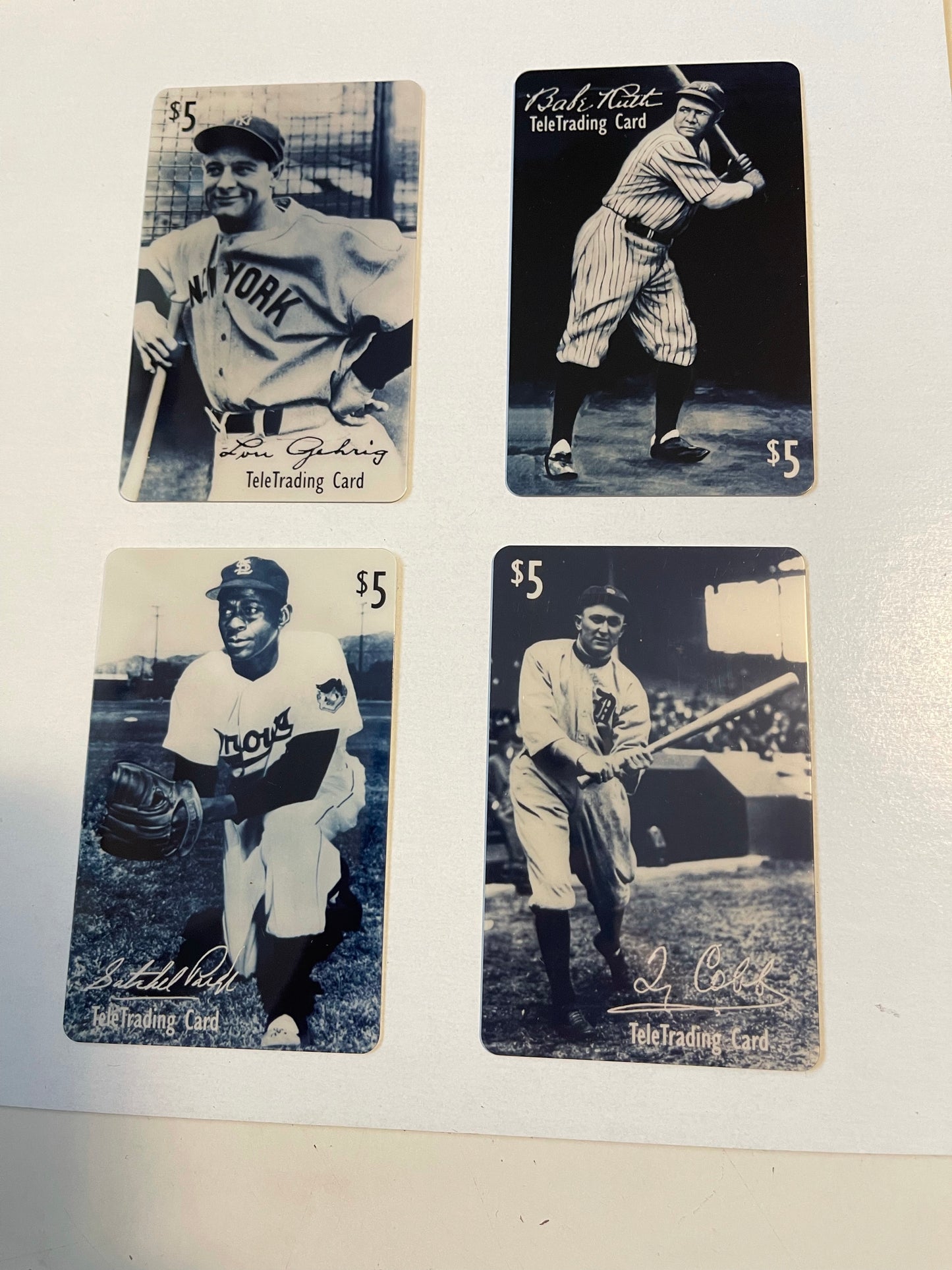 Babe Ruth, Ty Cobb and more 4 phonecards set 1990s