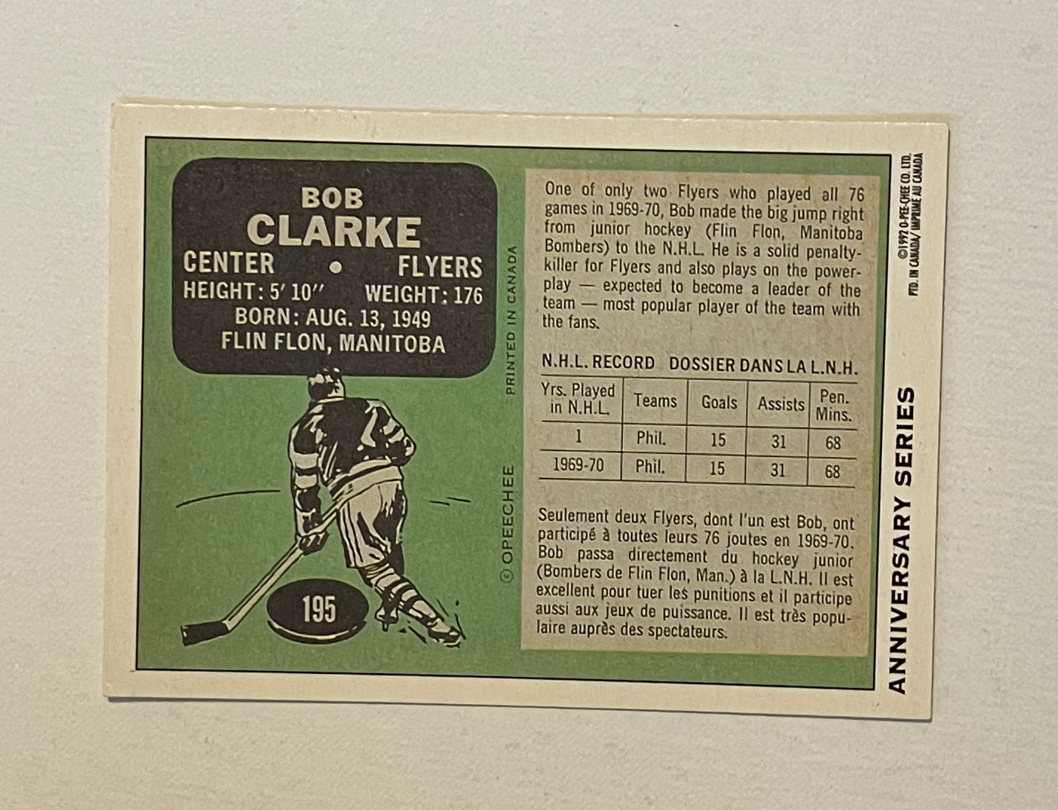 Bobby Clarke autograph opc hockey card with COA 1992