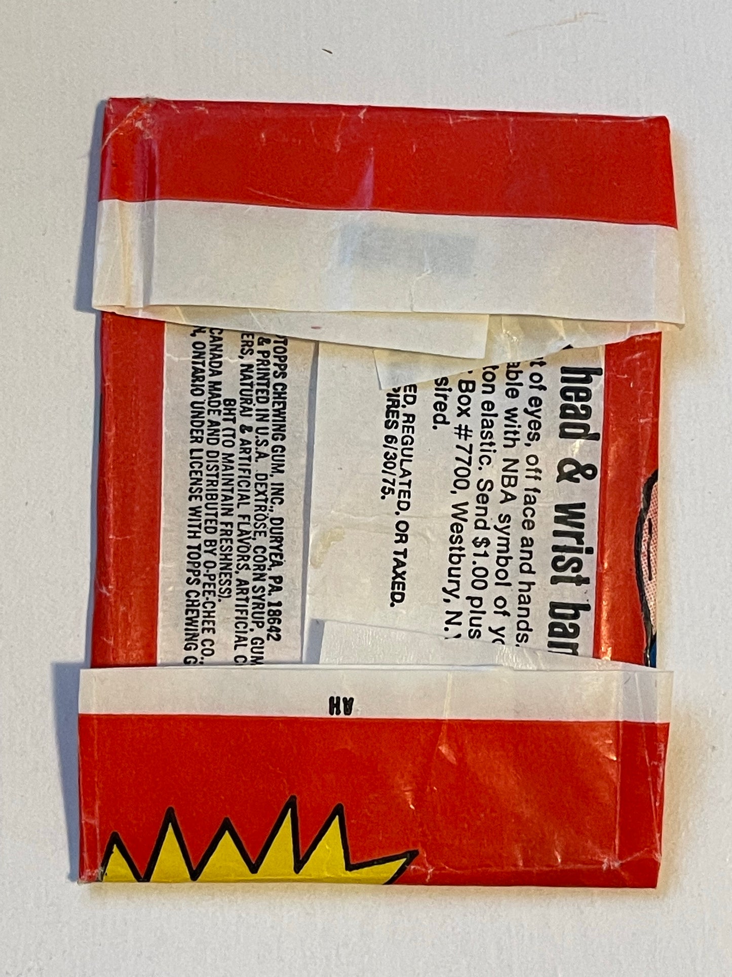 1973 Topps basketball wrapper