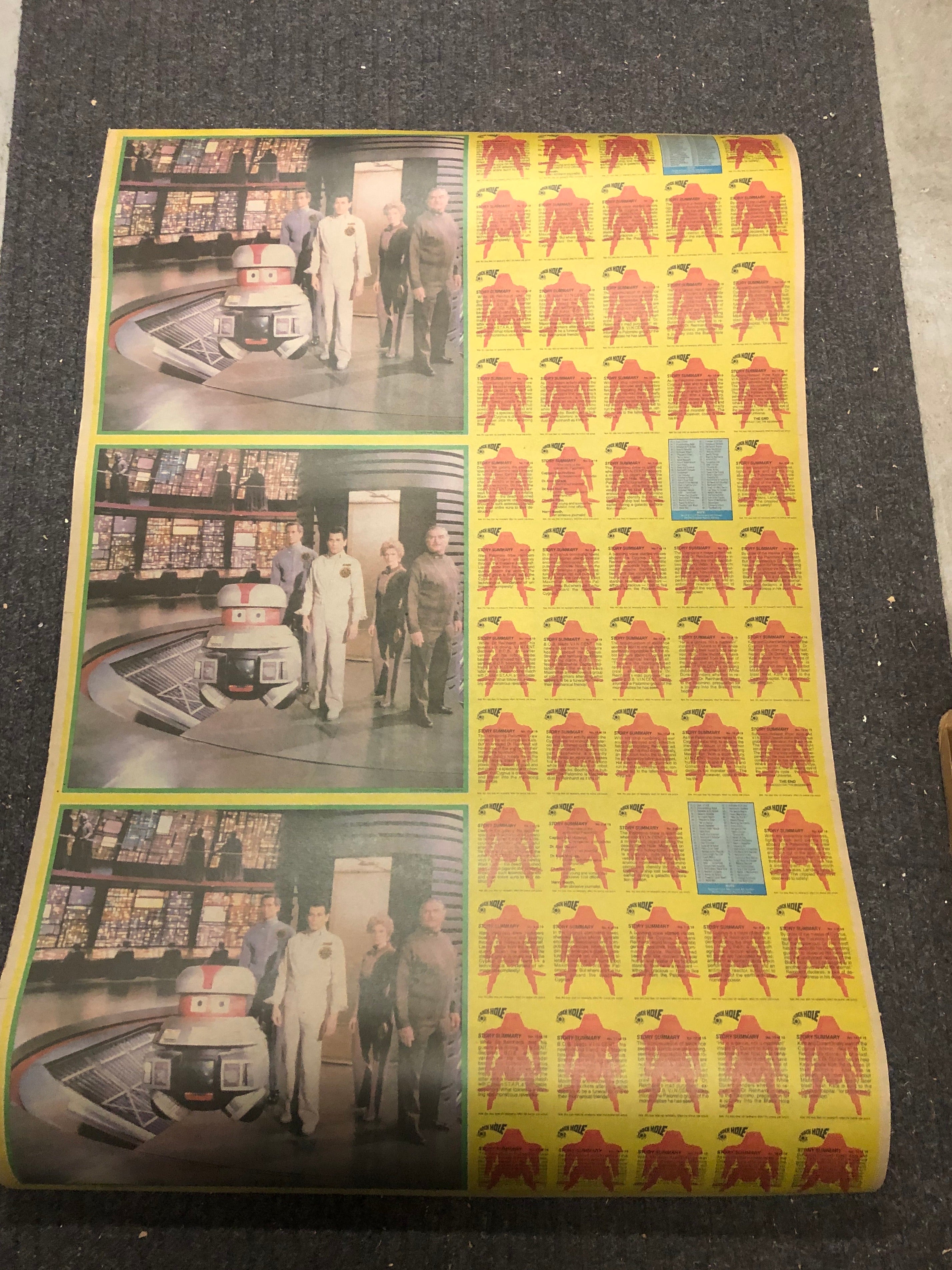 1979 Black Hole movie cards rare uncut sheet